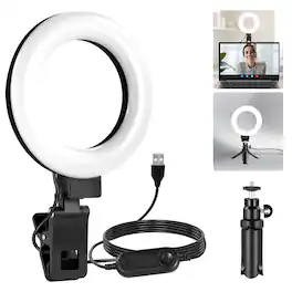 Reds Spade - NEEWER Basic Ring Light Video Conference Lighting Clip Light Kit Desk Tripod Stand Monitor Laptop 【Neewer - BR60 w/Desk Tripod Stand