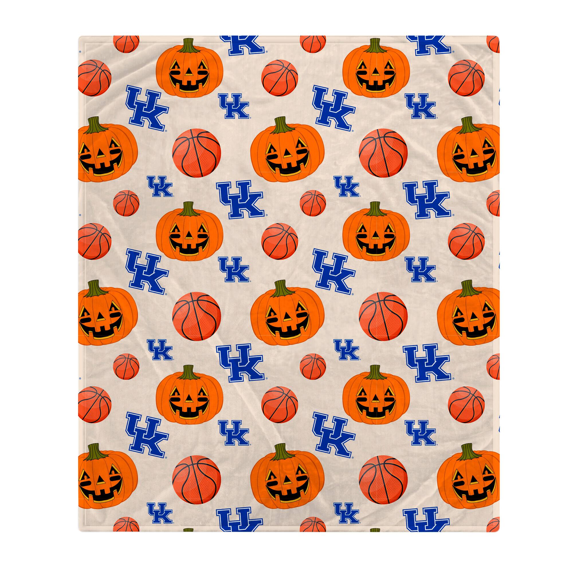 Front. Pegasus - Kentucky Wildcats 60" x 70" Pumpkin Helmet Corral Fleece Blanket - Multicolor.