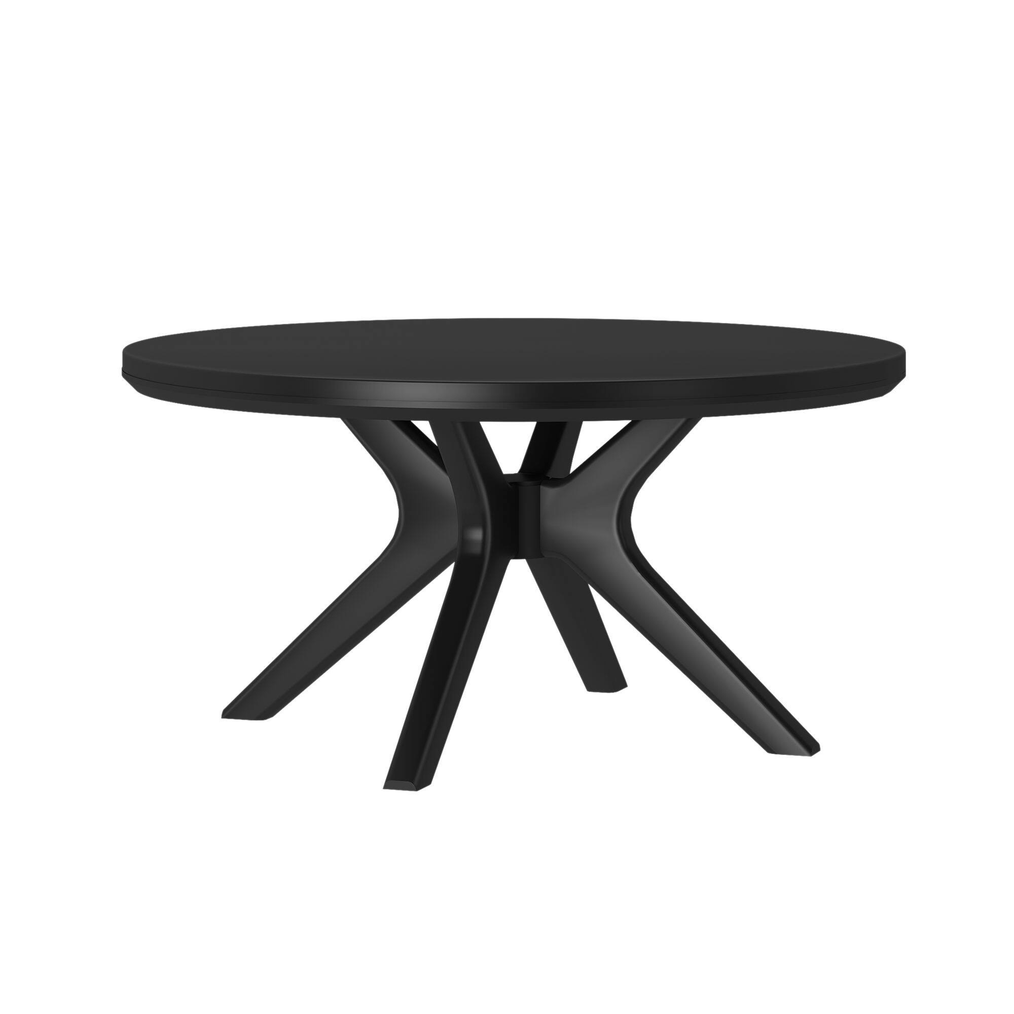 Alt View 2. Plank+Beam - Verso Round Coffee Table (36in x 36in / 910mm x 910mm), Black - Black.