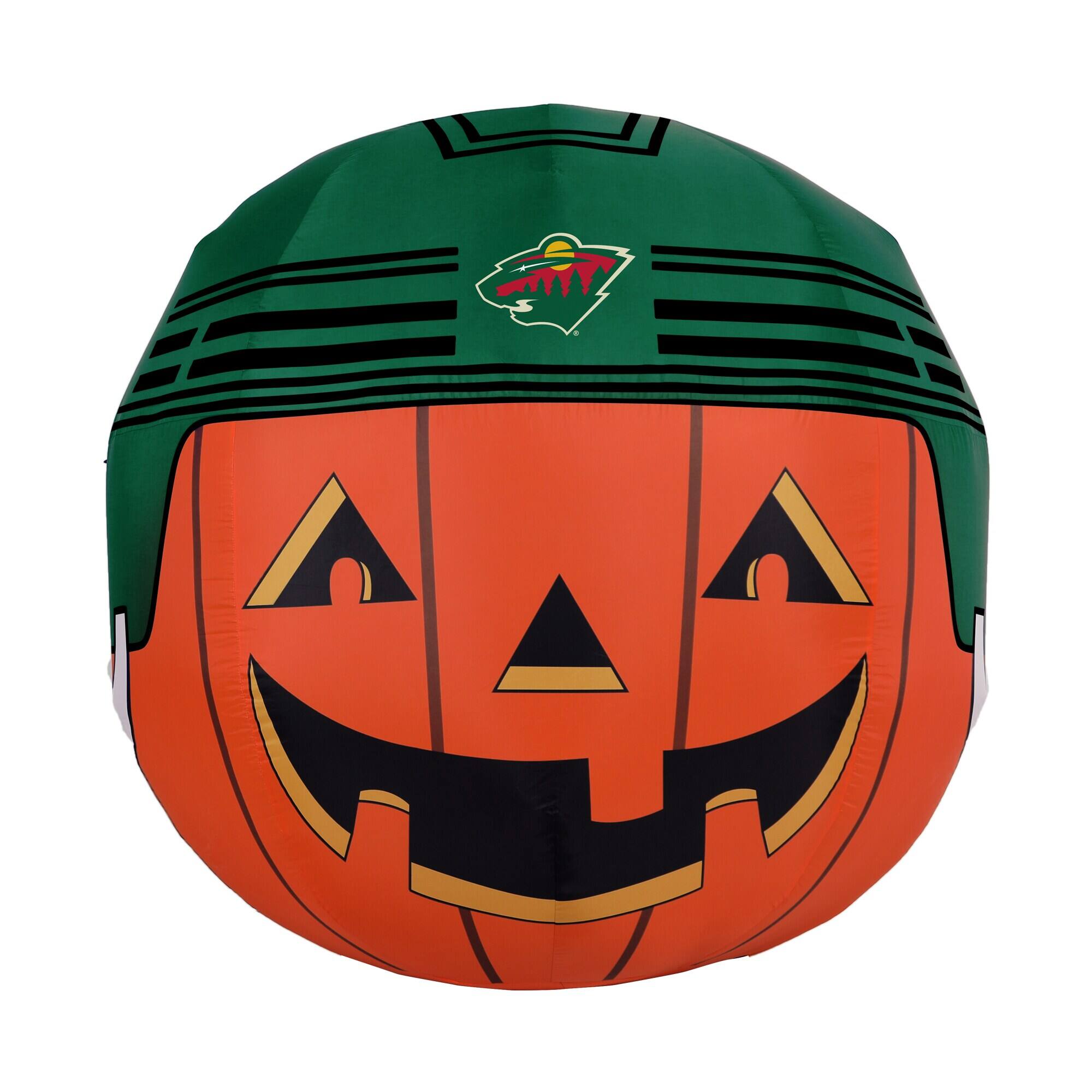 Alt View 1. Sporticulture - Minnesota Wild 4' Inflatable Jack-O'-Helmet - Multicolor.