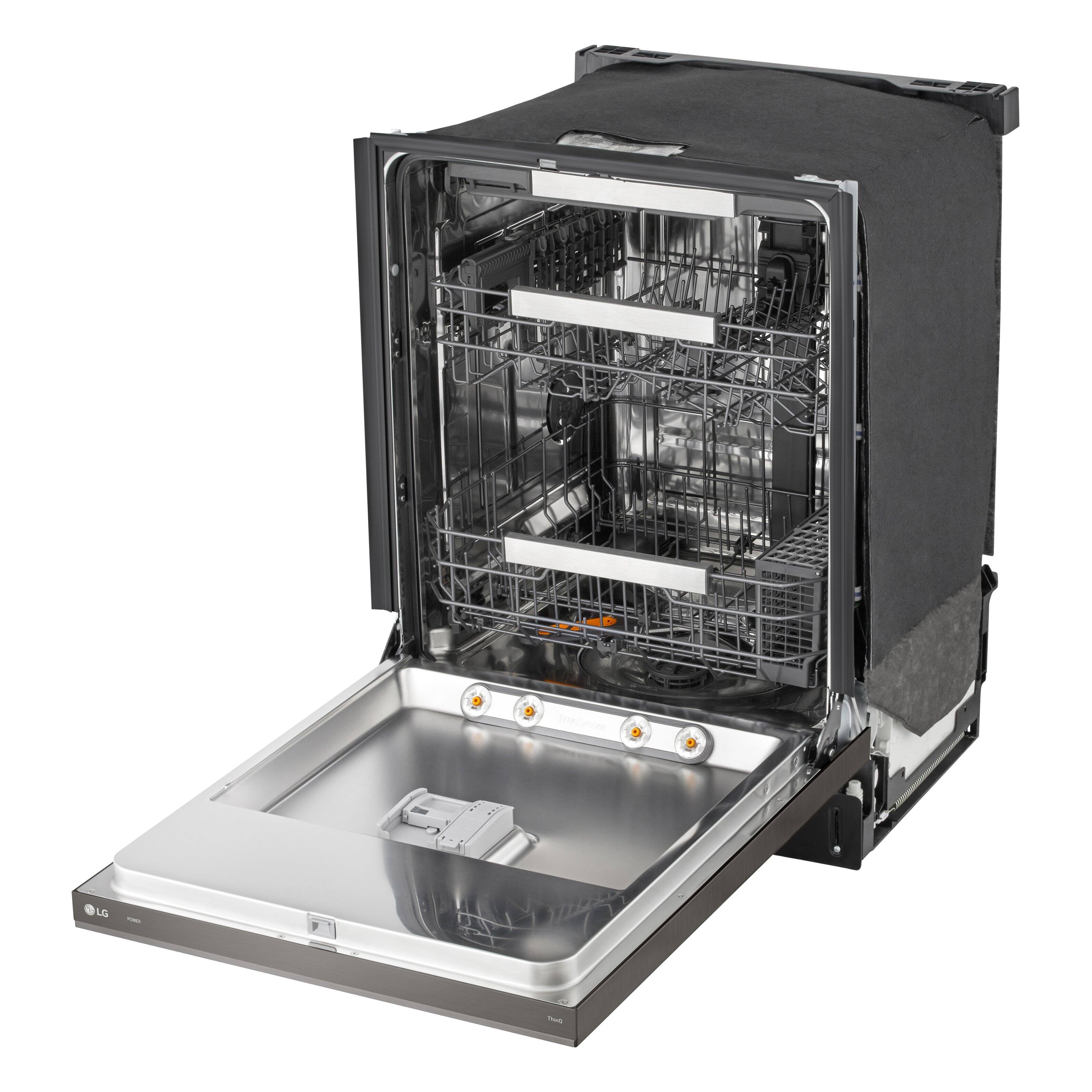 Alt View 16. LG - FlushFit 24" Top Control Smart Built-In Stainless Steel Tub Dishwasher with 3rd Rack, 1-Hour Wash & Dry Cycle and 42dBA - Black Stainless Steel.