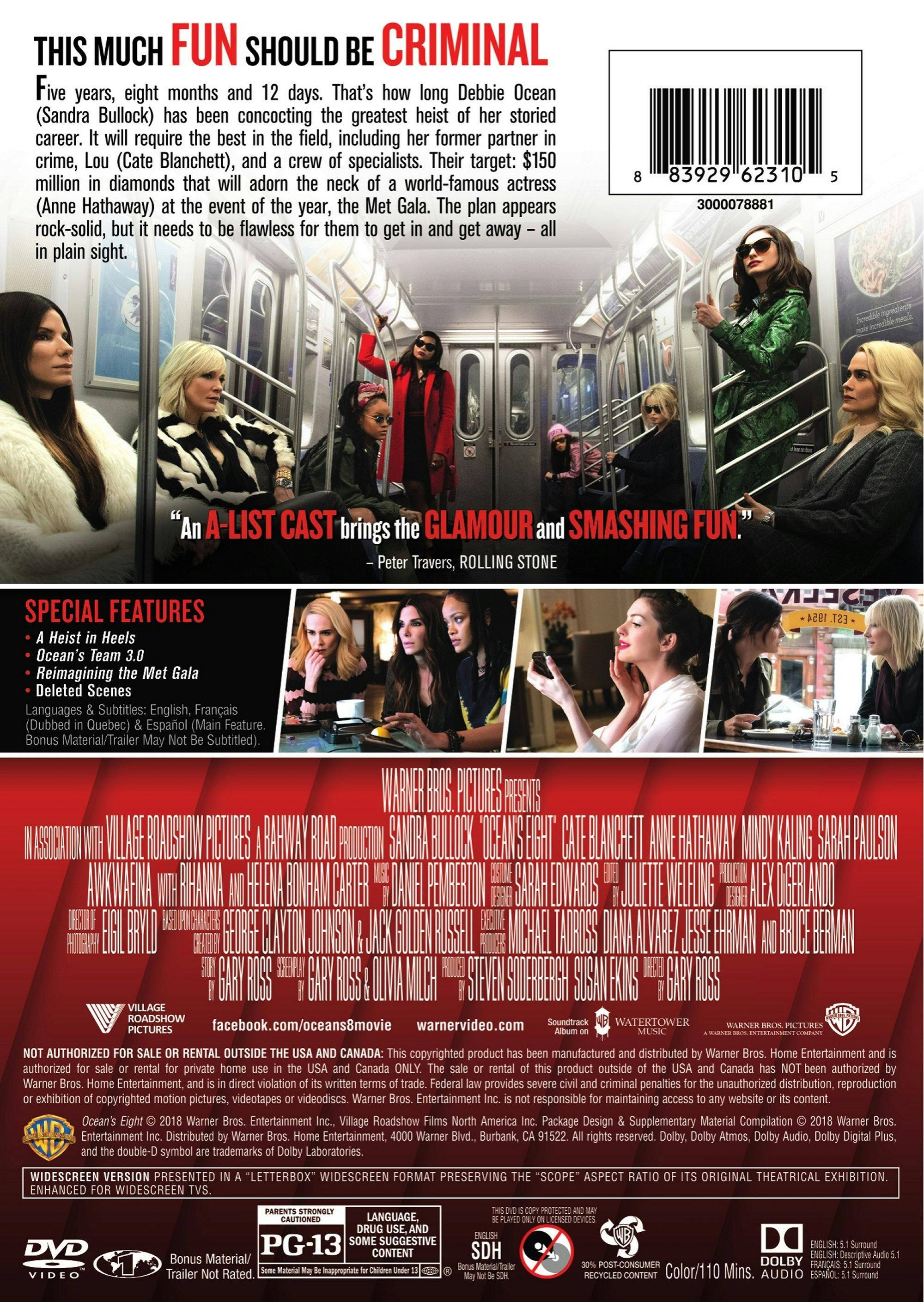Angle. Ocean's 8 (Special Edition) [DVD].