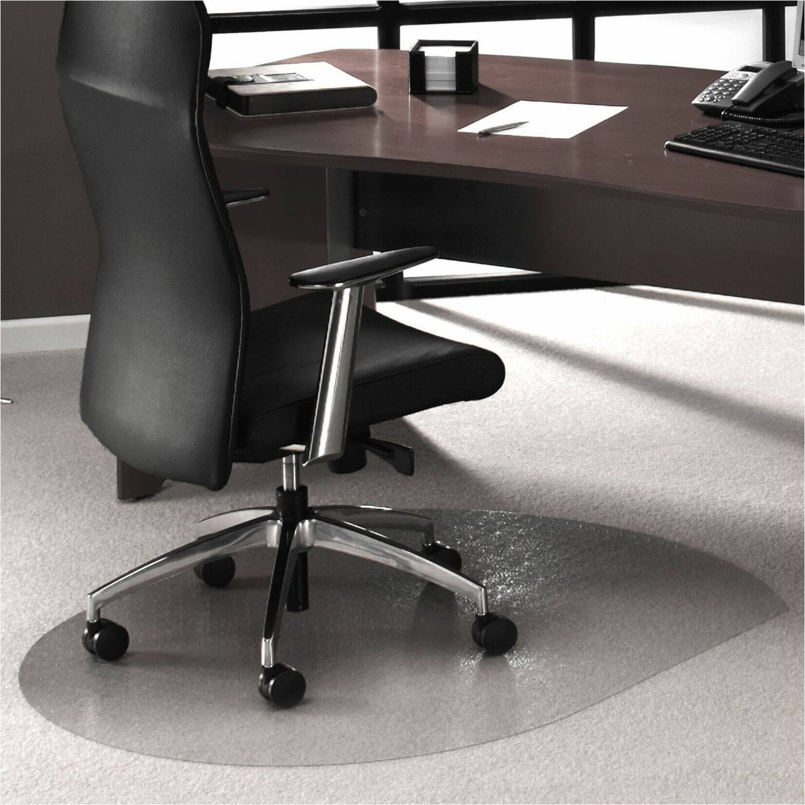 Front. Floortex - Ultimat Polycarbonate Contoured Chair Mat for Carpets up to 1/2'' - 39 x 49'' - Clear.