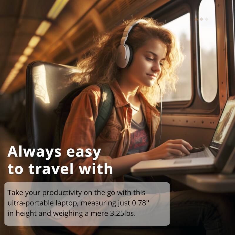 Always easy to travel with this ultra-portable laptop, measuring just 0.78" in height and weighing a mere 3.25lbs.