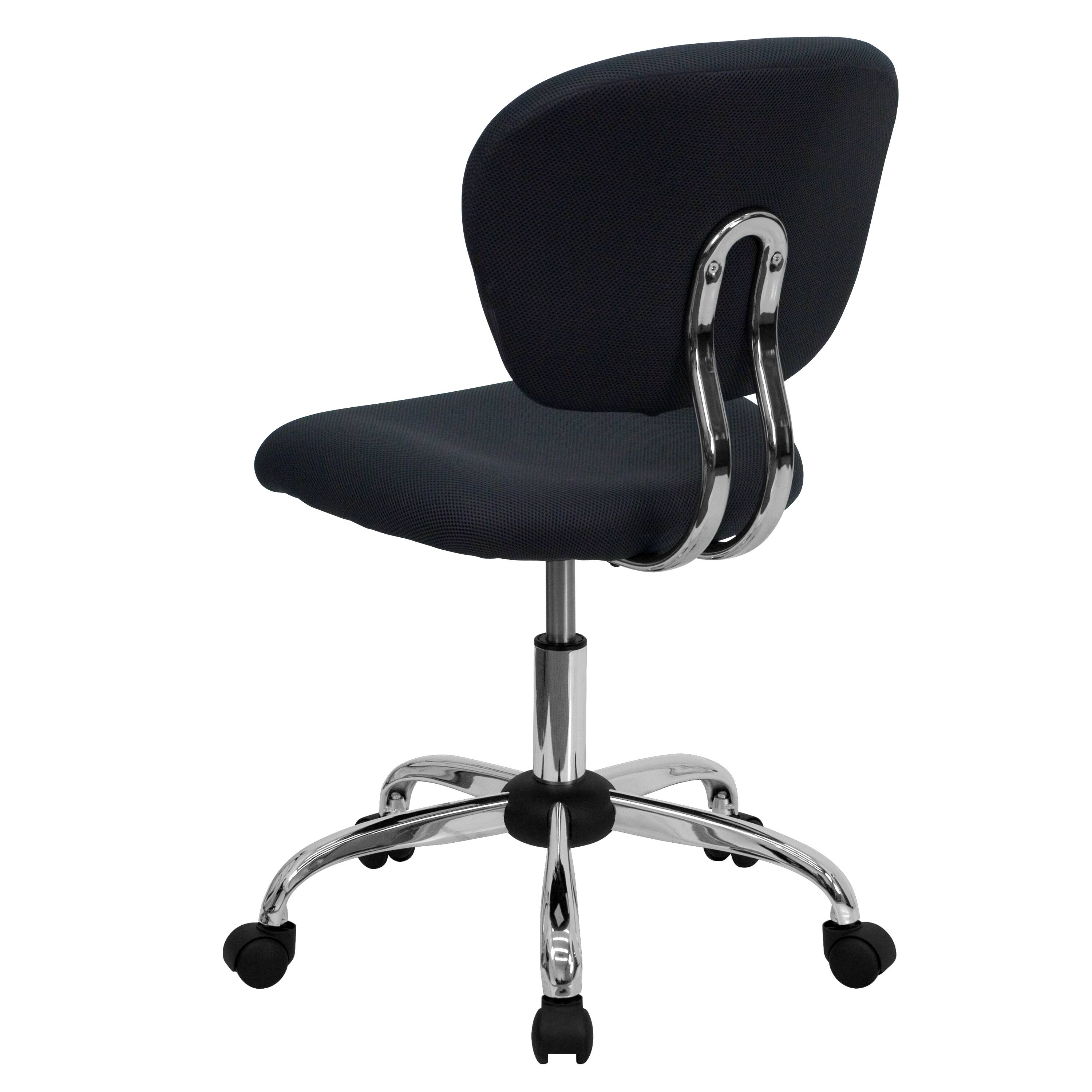 Alt View 5. Emma + Oliver - Mid-Back Mesh Padded Swivel Task Office Chair with Chrome Base - Gray.