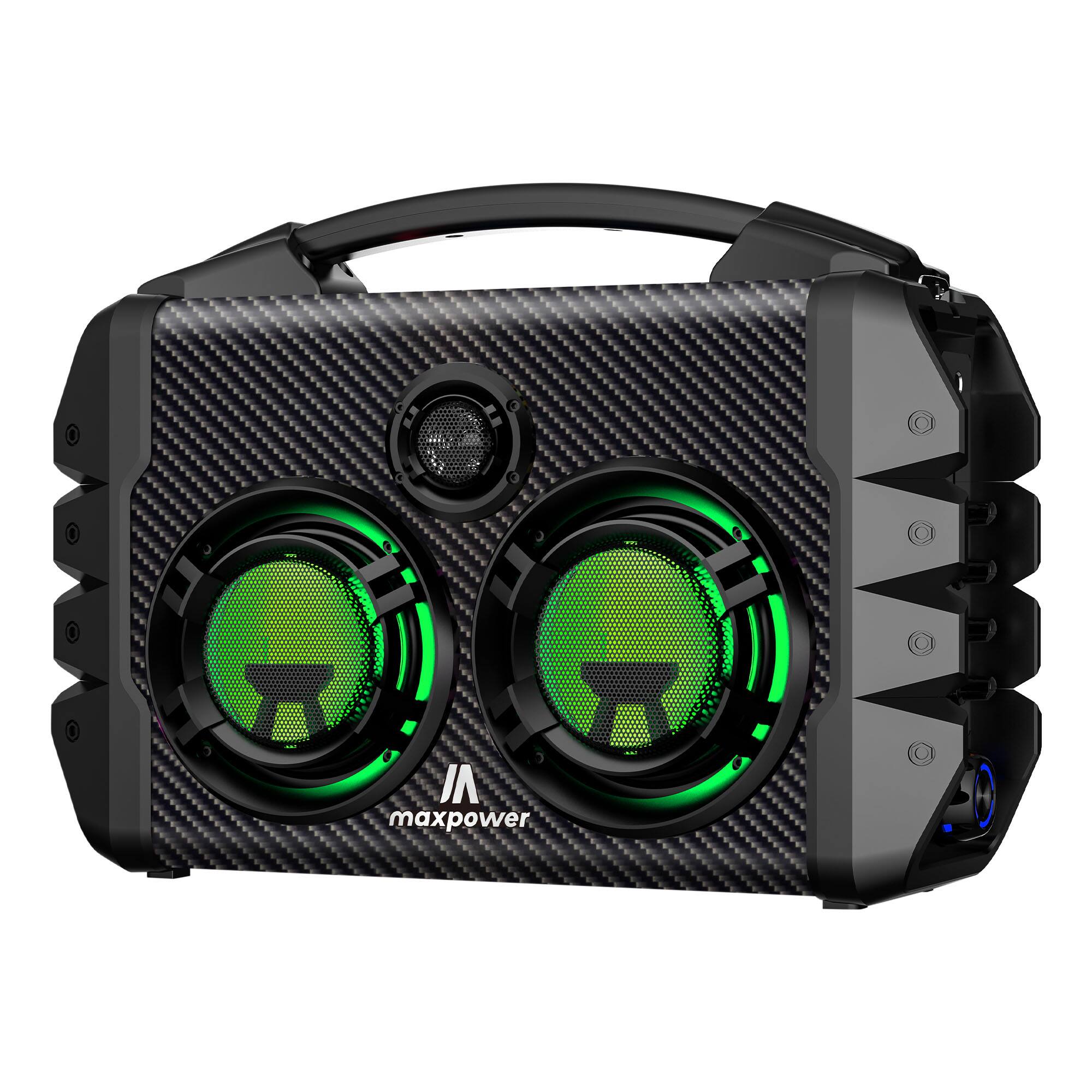 Alt View 6. Max Power - Max Power Party Box Portable Bluetooth Karaoke Speaker with LED Lights, Green.
