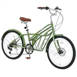 Anysun - 6 Speed, Steel Frame, Multiple Colors 24 Inch Bike,Commuter Bike for Adults - Green