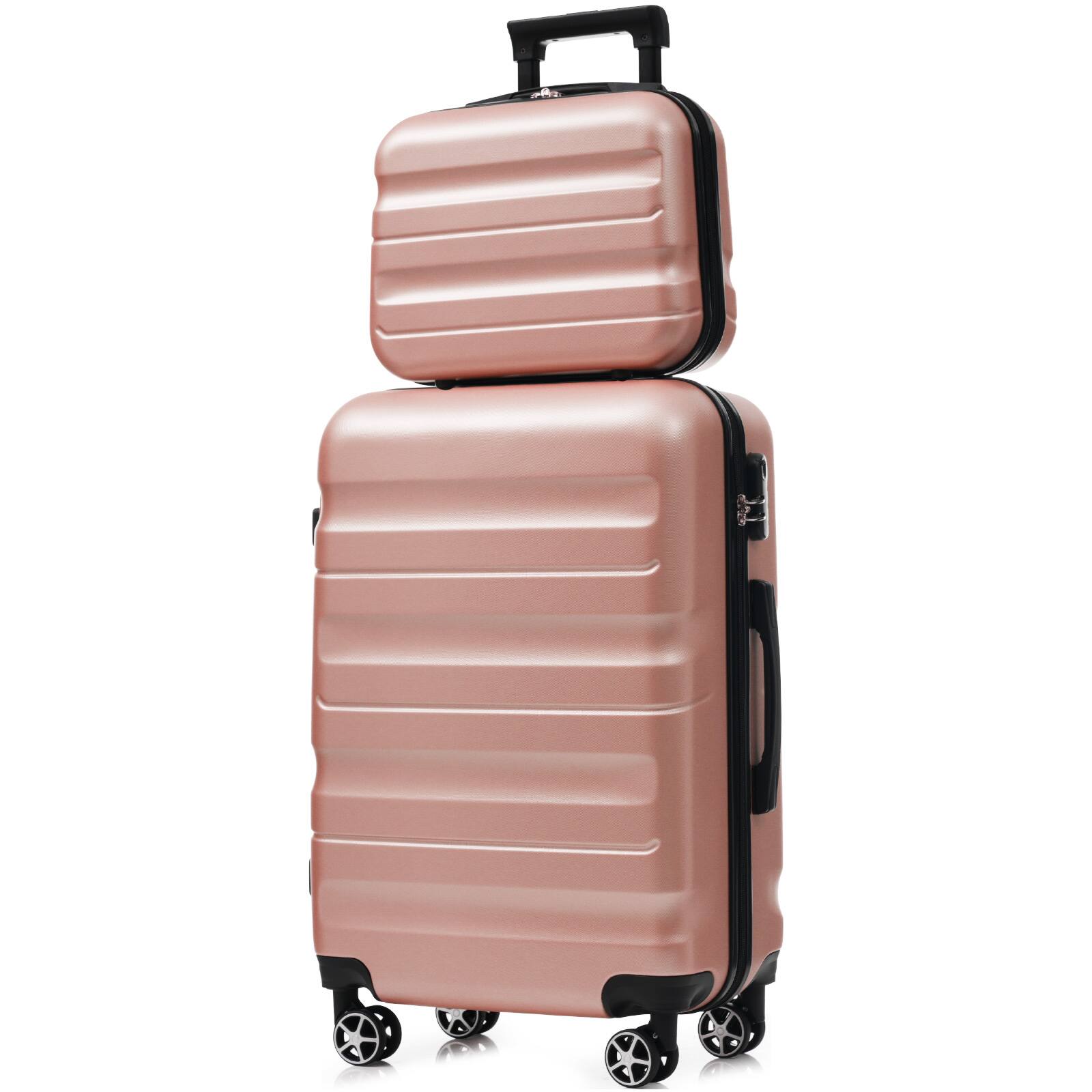 Alt View 5. Chateau Abodes - 6-Piece Luggage Set, Lightweight Hardshell Suitcases with Dual Spinner Wheels, Carry-On & Checked Bags for Travel & Busi - Rose Gold.