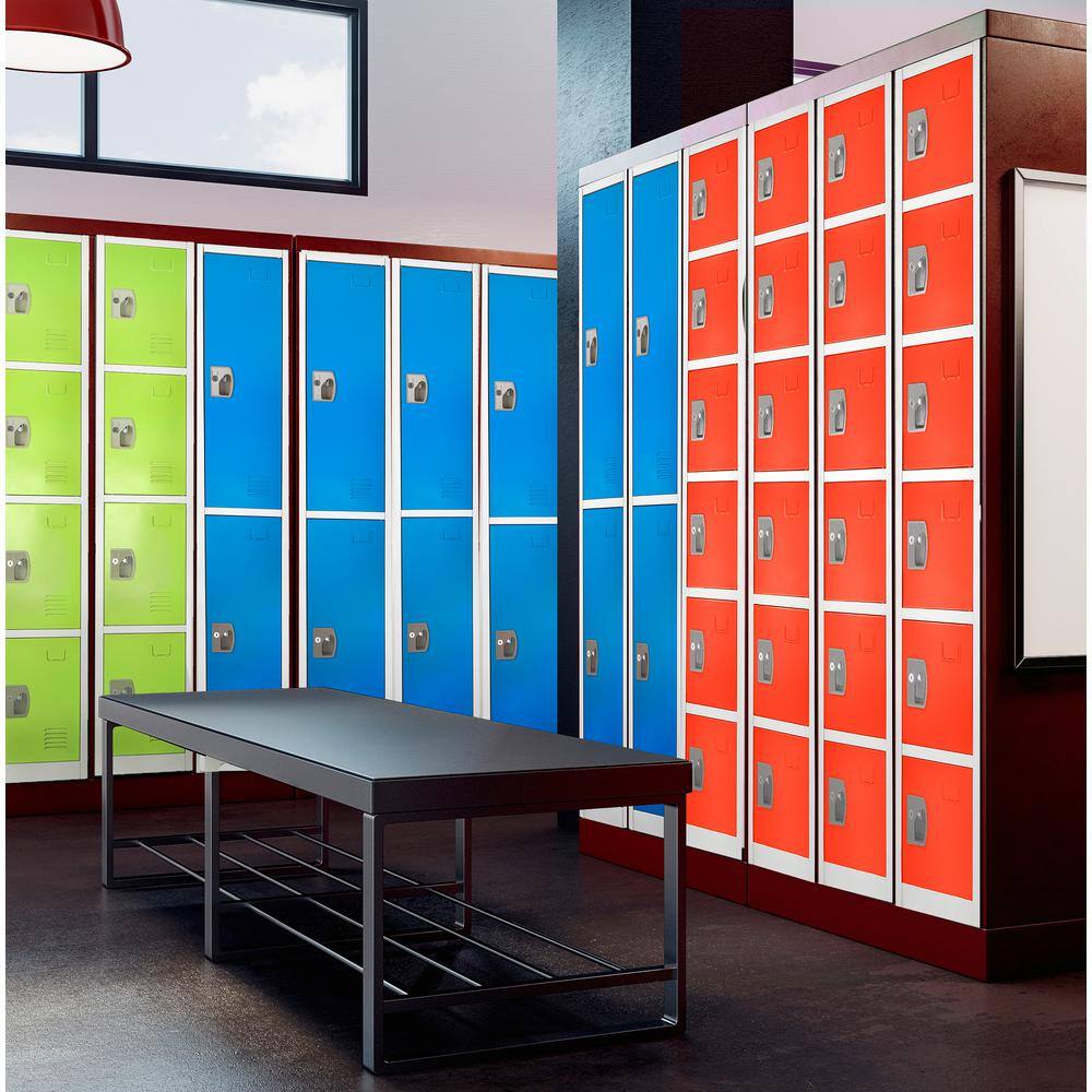 Alt View 1. AdirOffice - Storage Locker 629-Series 72" H 6-Tier Steel Key Lock 6-Shelf Locker with Key Lock - Red.