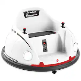 Best Choice Products - 6V Kids Ride On Bumper Car Toy w/ Remote Control, Harness, Lights, 360 Degree Spin - White