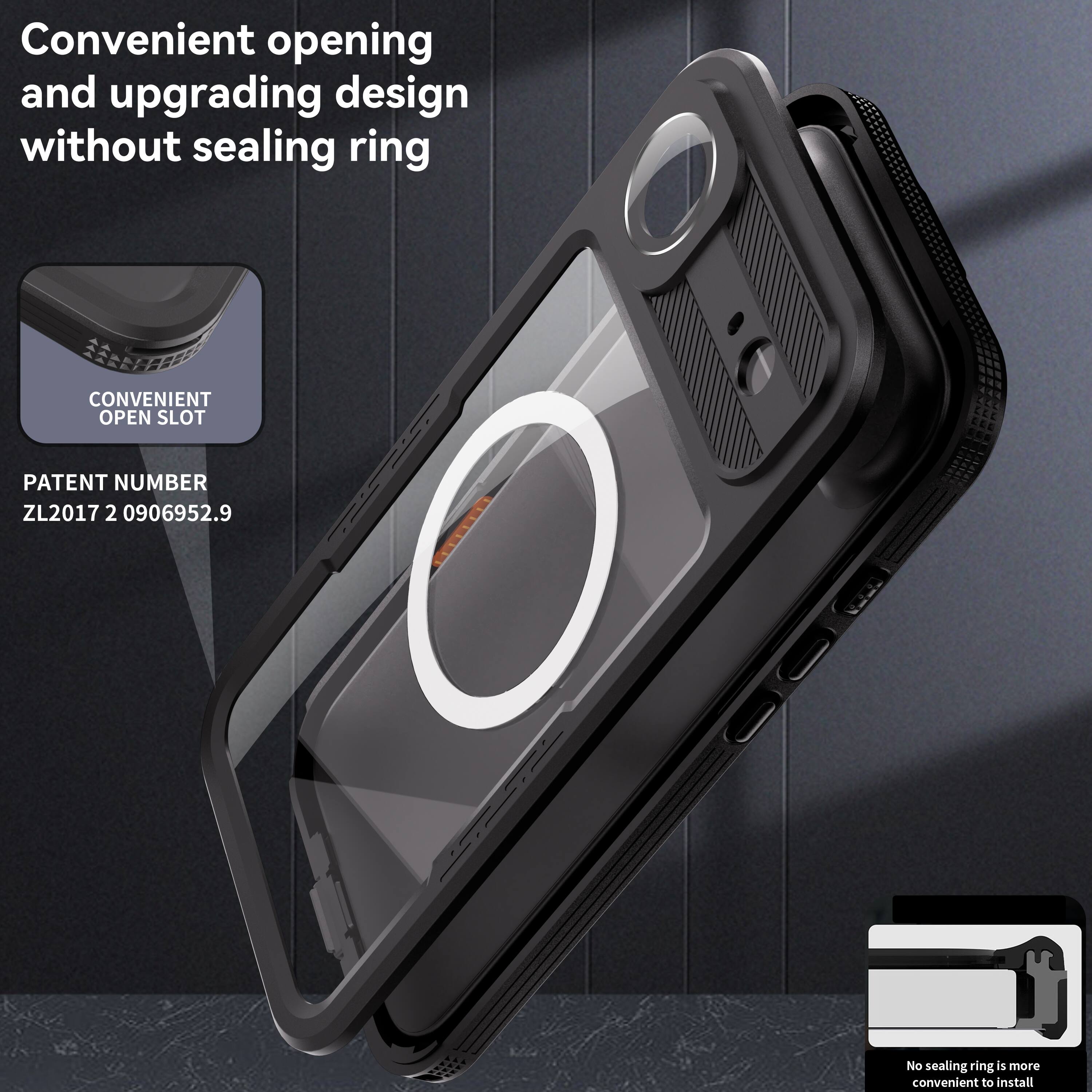 Convenient opening and upgrading design without sealing ring

CONVENIENT OPEN SLOT

PATENT NUMBER
ZL2017 2 0906952.9

No sealing ring is more convenient to install