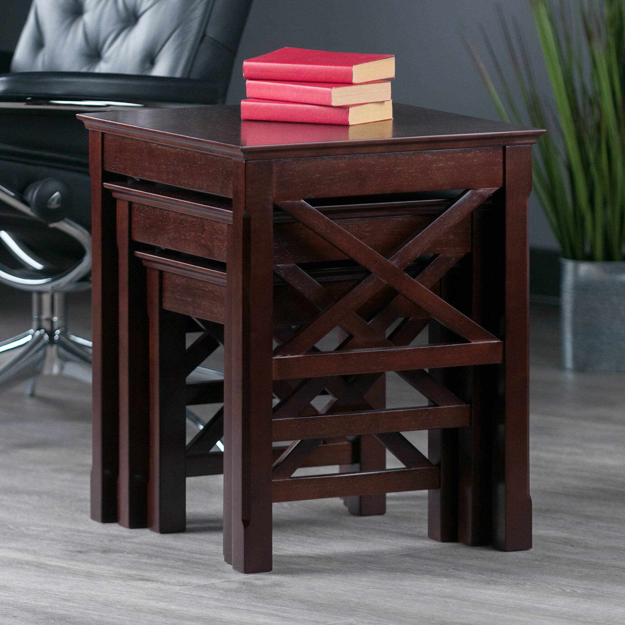 Alt View 4. Winsome Wood - Xola 3-Pc Nesting Tables - Cappuccino.