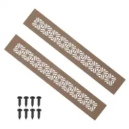 Unique Bargains - 12"x2" Door Air Vent Cover, 2pcs Heavy Duty Aluminum Alloy Grille Louvered with Mounting Screws for Cabinet Wardrobe - Brown