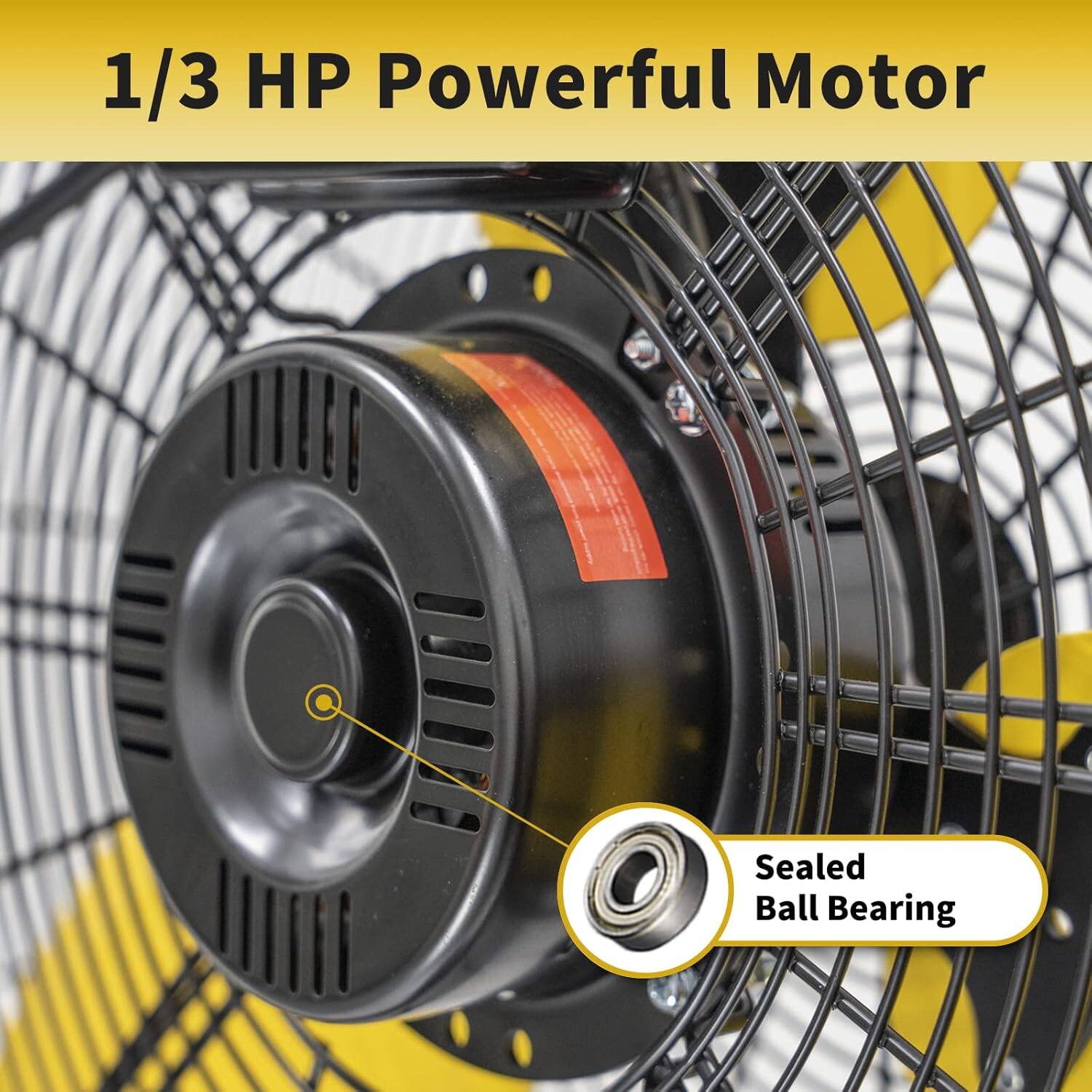 1/3 HP Powerful Motor  
Sealed Ball Bearing