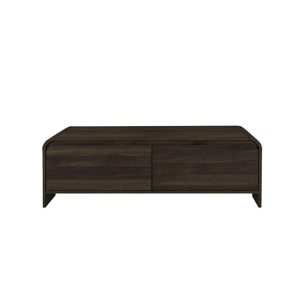 Alt View 1. New Classic Furniture - Mara 47.25 in. Walnut Rectangular Wood Coffee Table - Walnut.