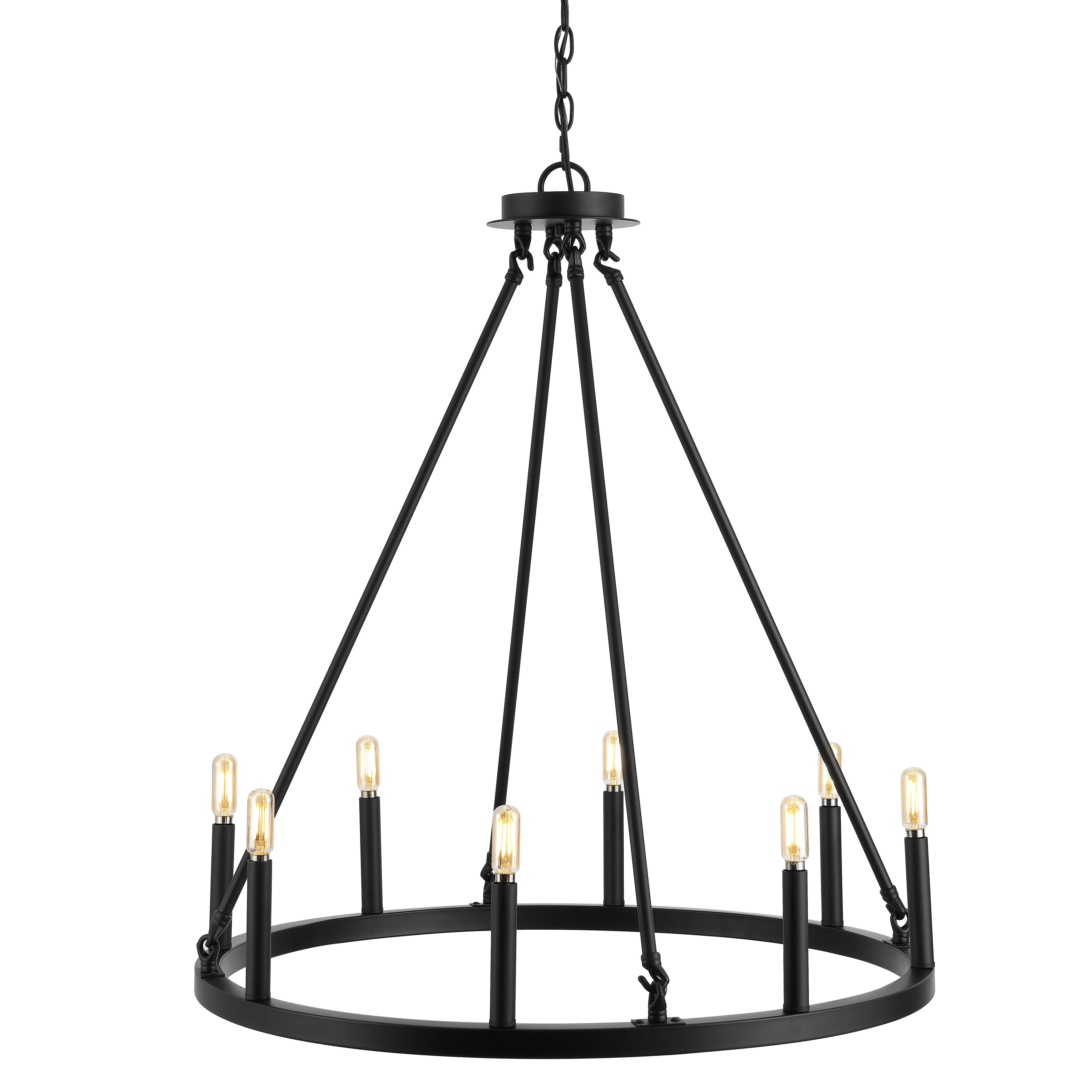 "Jonathan Y - Oberto 28"" 8-Light Iron Classic Industrial Ring LED Chandelier, Oil Rubbed Bronze - Oil-Rubbed Bronze" price history on PriceWatchPro