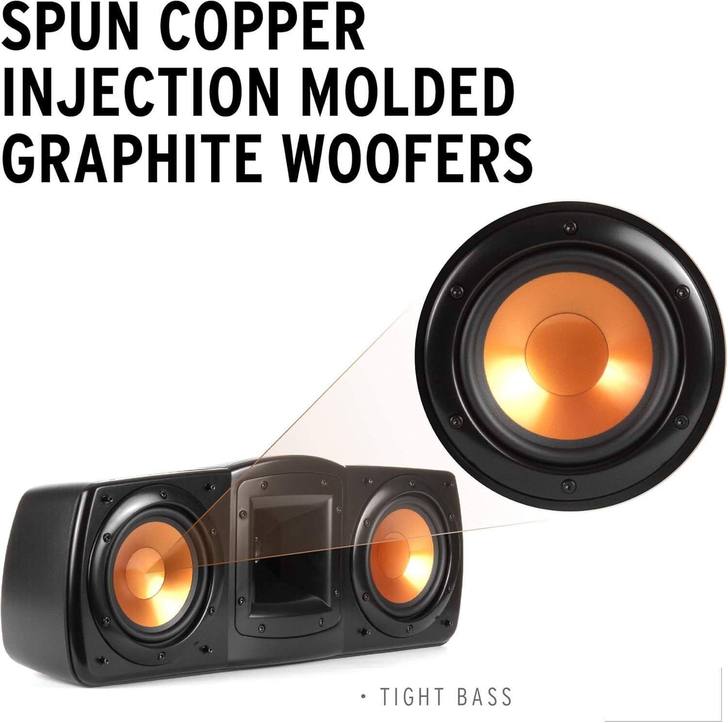 SPUN COPPER INJECTION MOLDED GRAPHITE WOOFERS  
TIGHT BASS