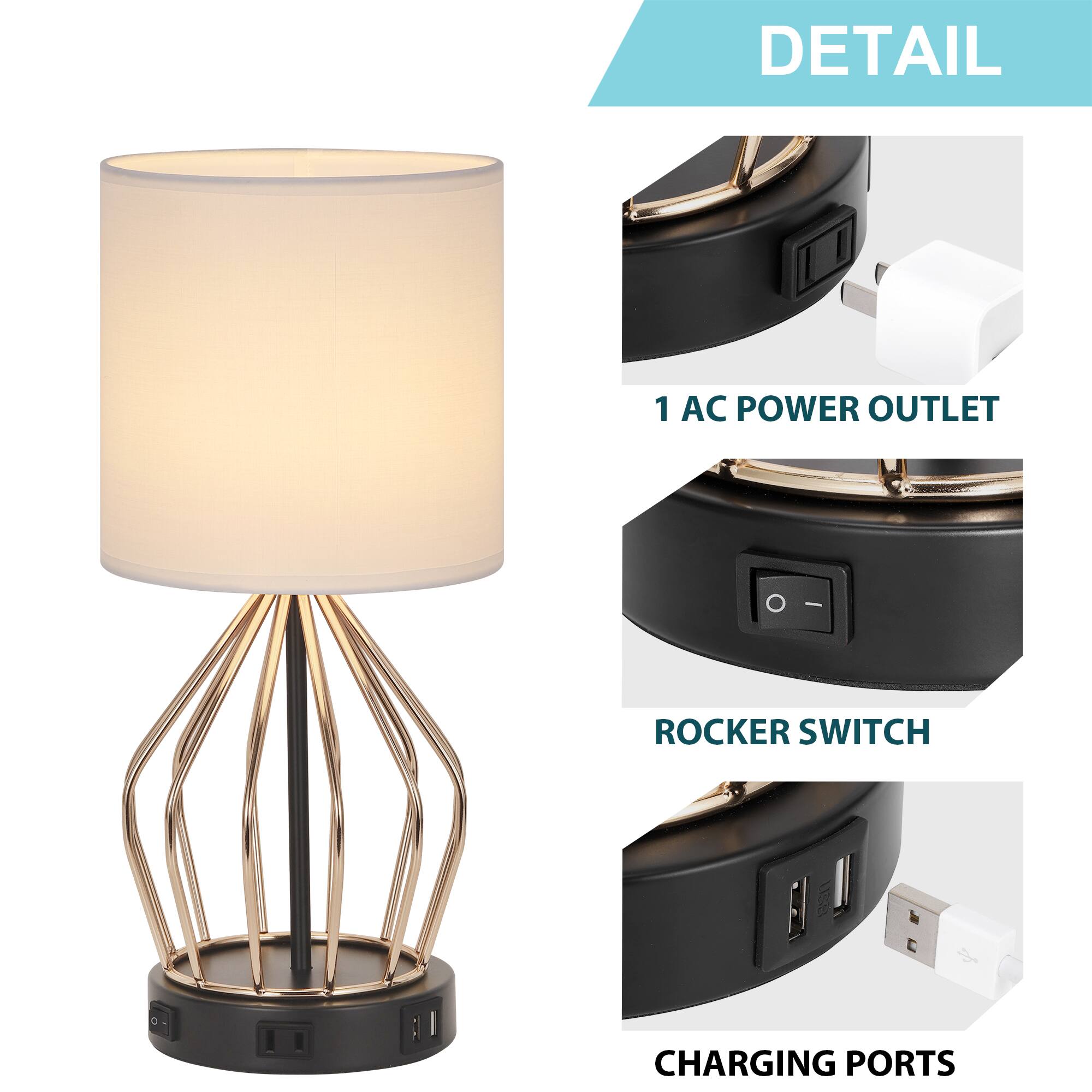 DETAIL

1 AC POWER OUTLET

ROCKER SWITCH

CHARGING PORTS