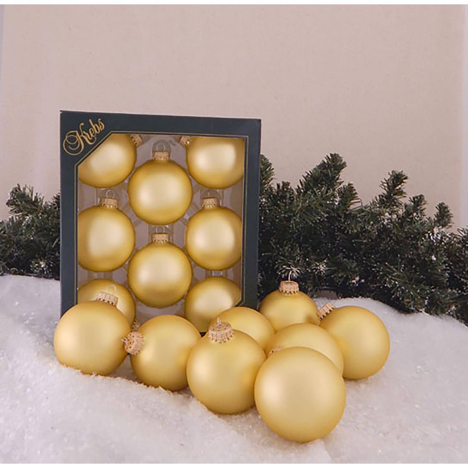 Angle. Krebs - Christmas by Krebs Gold Velvet Ball Ornaments (Case of 12) - Gold.