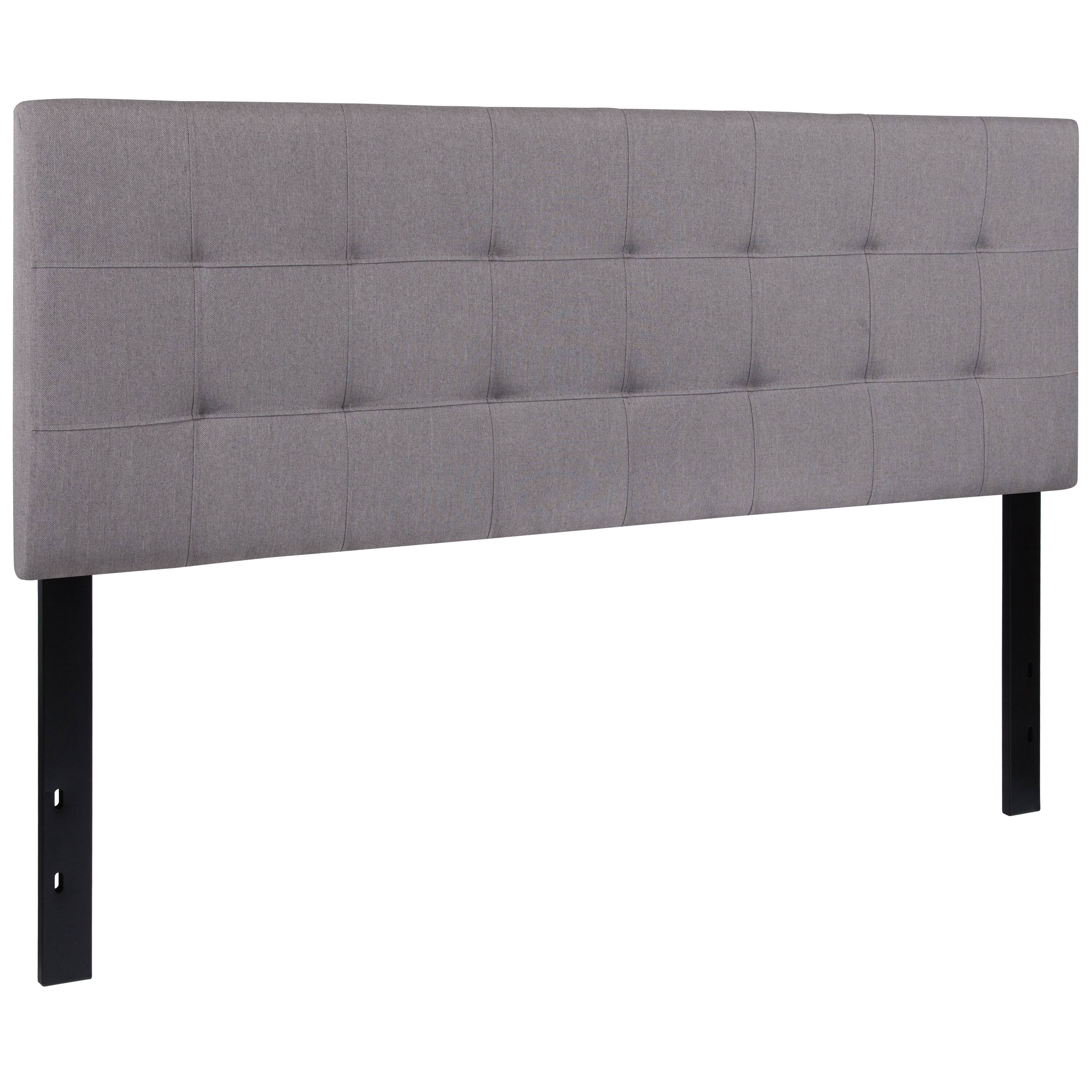 Alt View 1. Emma + Oliver - Quilted Tufted Upholstered Headboard - Light Gray.