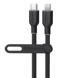 HyperGear - 16008 Flexi Pro Usb-c To Lightning Soft-touch Silicone Fast Charge And Sync Cable, 10-ft - Black