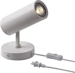 FINEAK - 7W Plug-in Adjustable GU10 Spotlight with On/Off Switch (White)