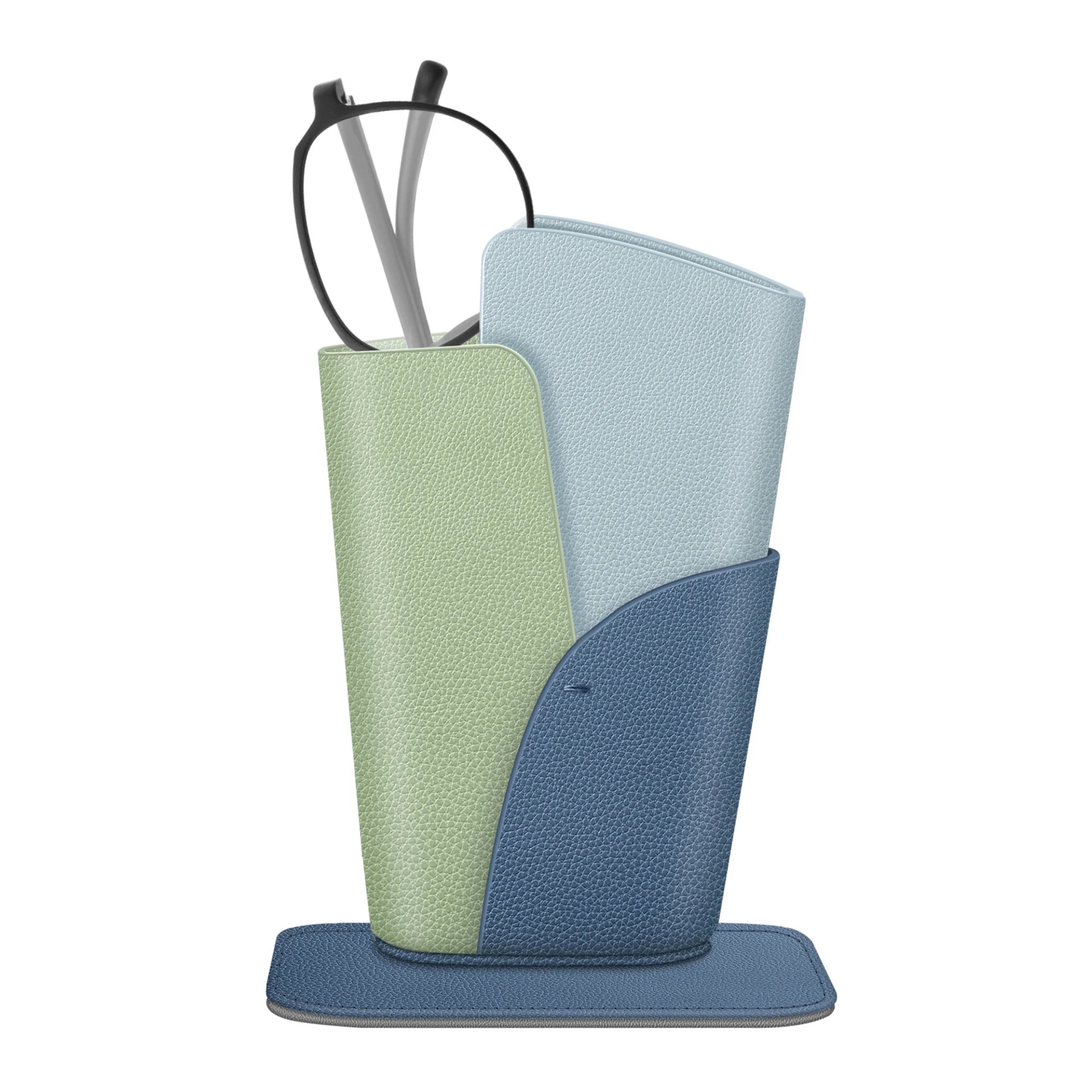 Kitcheniva - Premium Vegan Leather Eyeglasses Holder Stand Desktop Organizer - Ocean Blue price history on PriceWatchPro