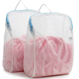 DORLUKFU - Set of 2 Delicates Honeycomb Mesh Laundry Bag,Use YKK Zipper,with Handle, Extra Large Opening, Baby Products, Face - Blue
