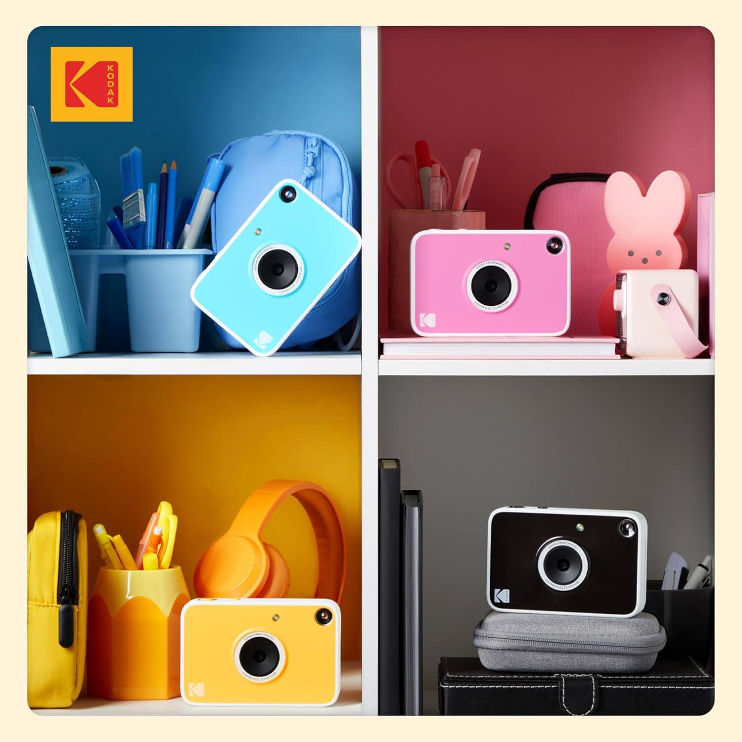 Alt View 7. Kodak - KODAK Printomatic+ Instant Print Camera 10MP, RGB LED, Zink Photo Prints - Yellow.