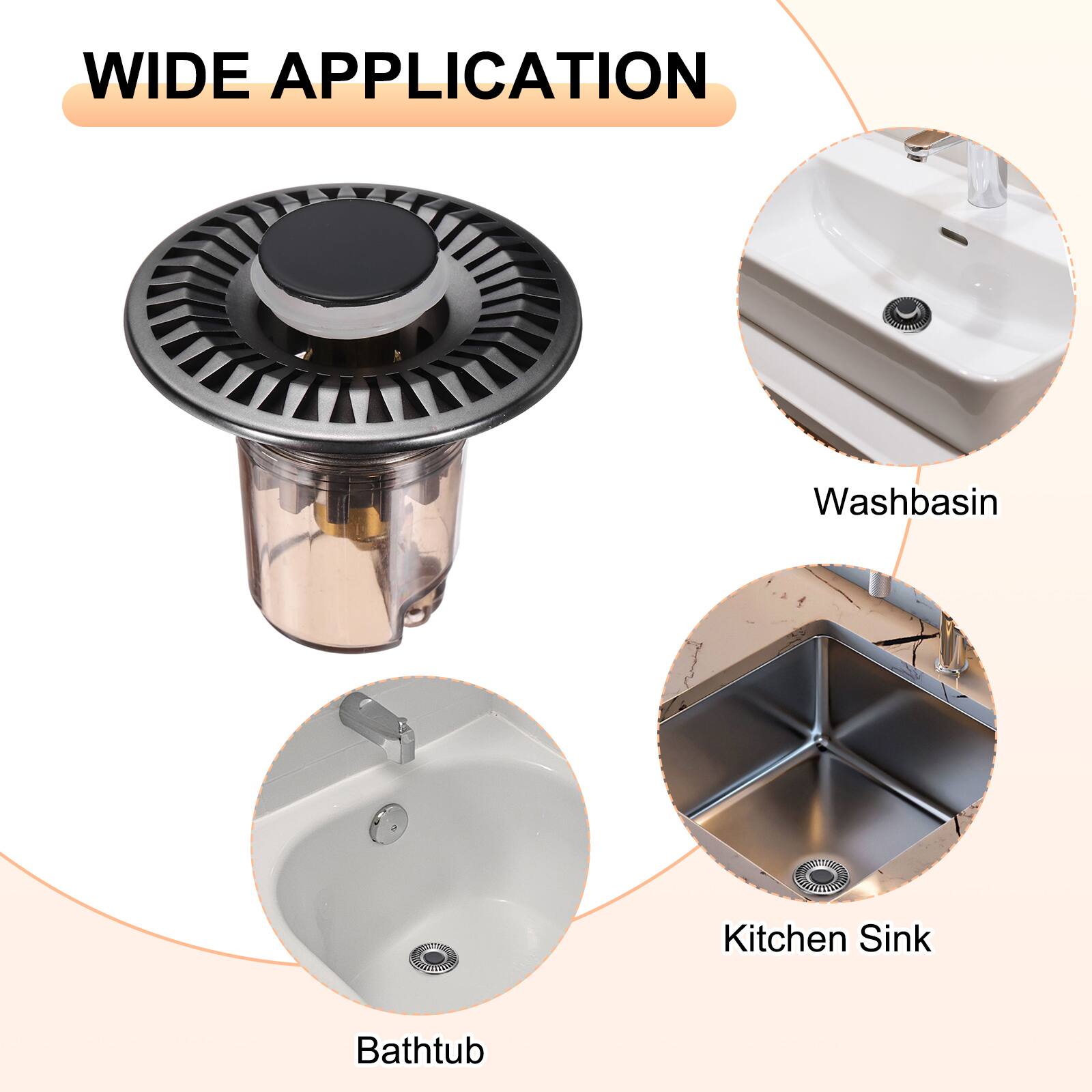 WIDE APPLICATION

- Washbasin
- Kitchen Sink
- Bathtub