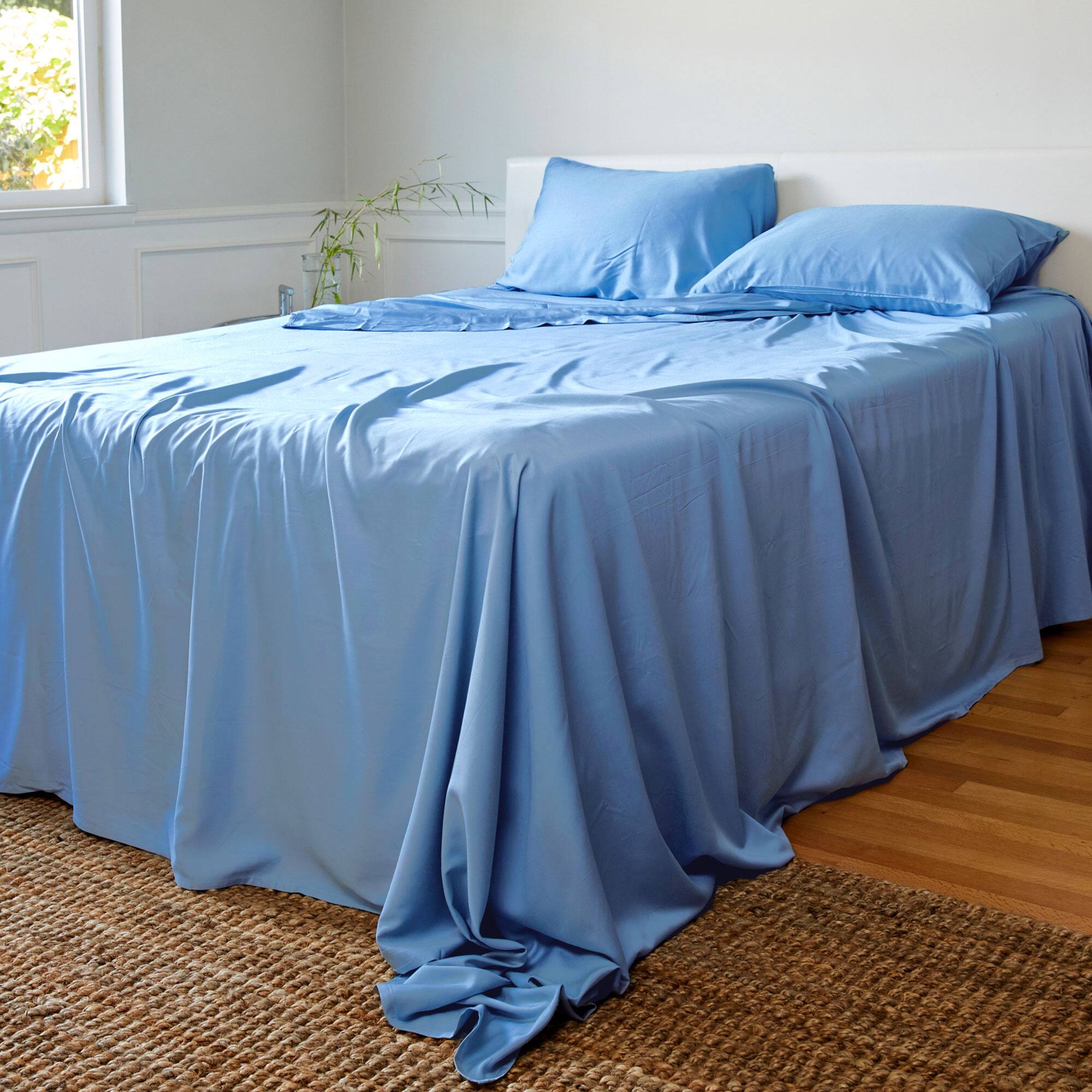 Alt View 4. BedVoyage - Luxury 100% viscose from Bamboo Bed Sheet Set - Blue.