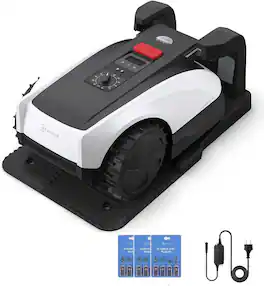 ECOVACS Robotics - Goat O1000 RTK Care Robotic Lawn Mower RTK Precision Navigation, No Perimeter Wire, Multi-Zone, Includes 36 Extra Blades - White