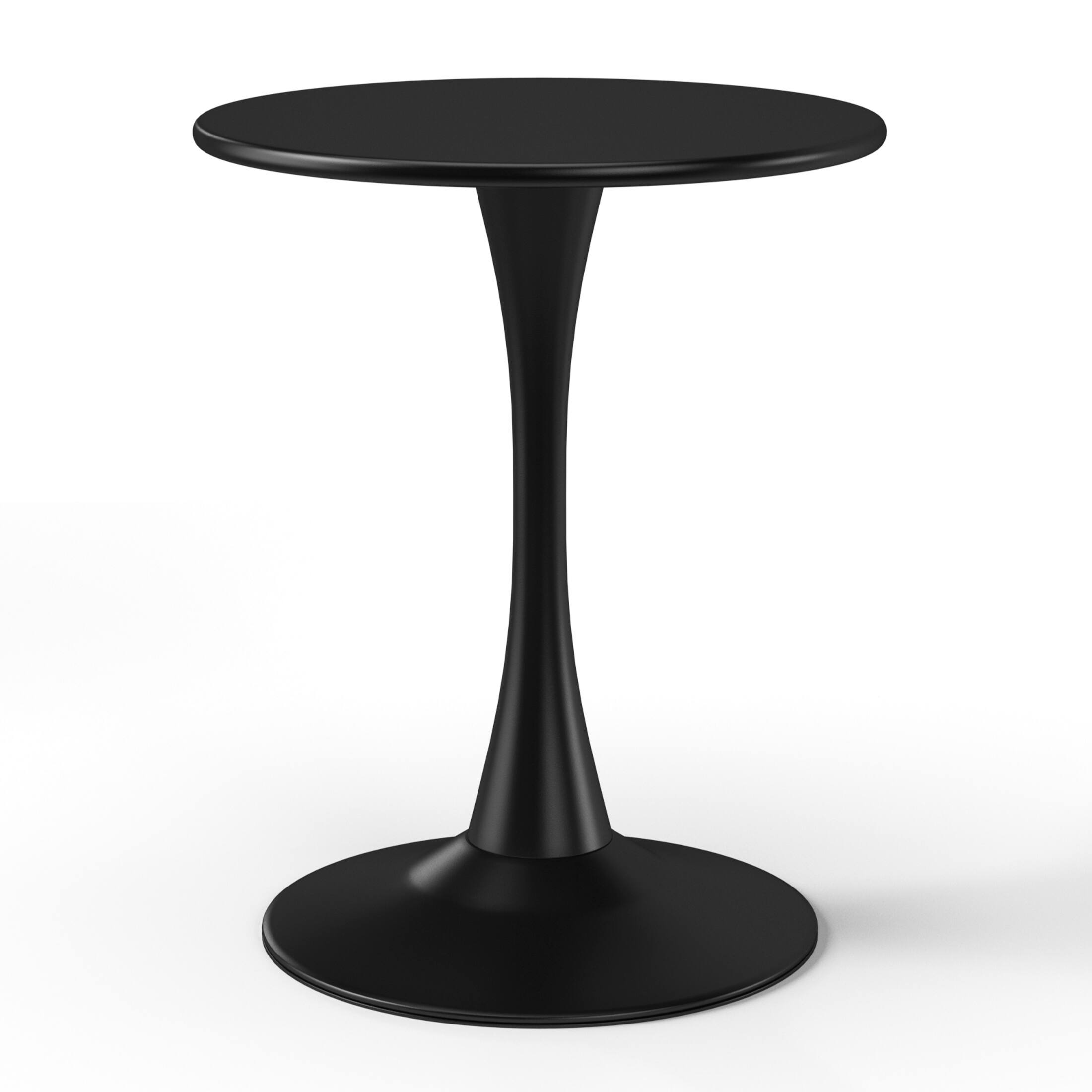Left. WestinTrends - WestinTrends Playa 23.5" Round Outdoor Indoor Metal Cocktail Dining Table - Black.