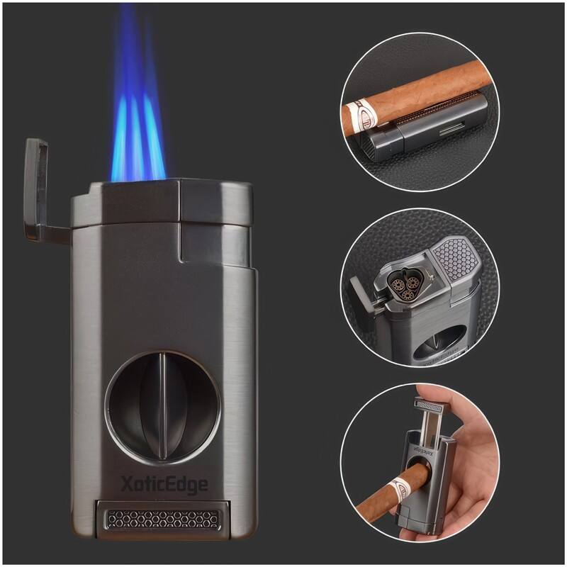 Left. Prestige - Lumina Torch w/ V-Cut (Gun Metal) - Gun Metal Gray Finish.