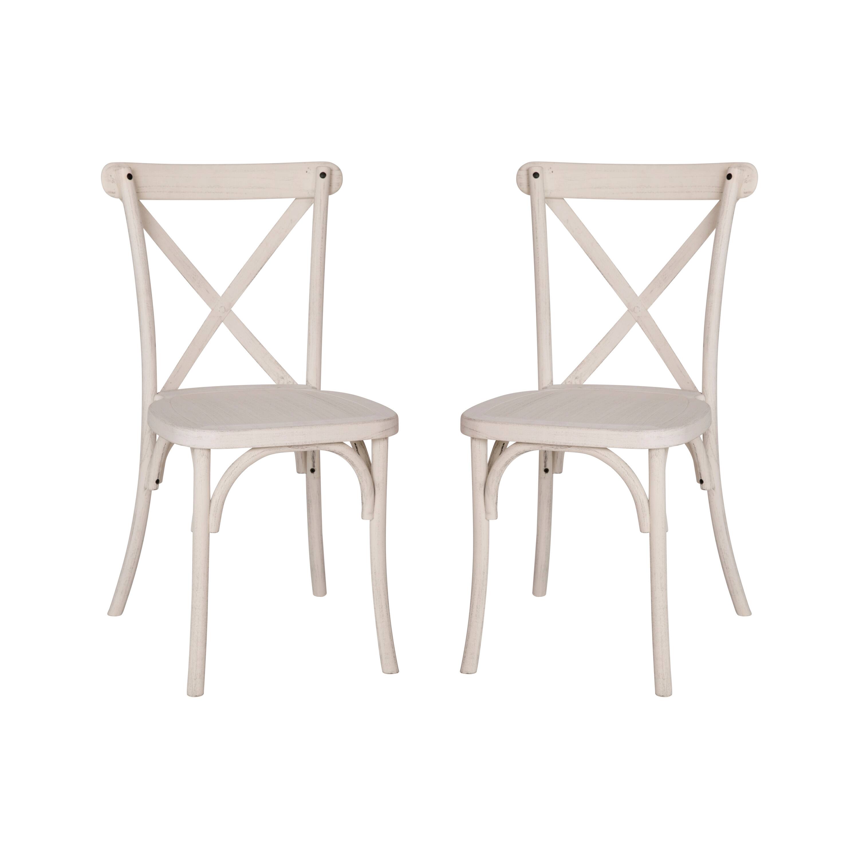 Alt View 1. Emma + Oliver - 2-pack Resin X-Back Chair - White.