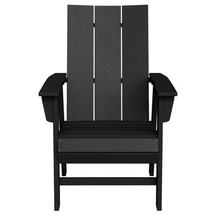 Front. WestinTrends - WestinTrends Ashore Outdoor Patio HDPE Plastic Modern Adirondack Dining Chair - Black.