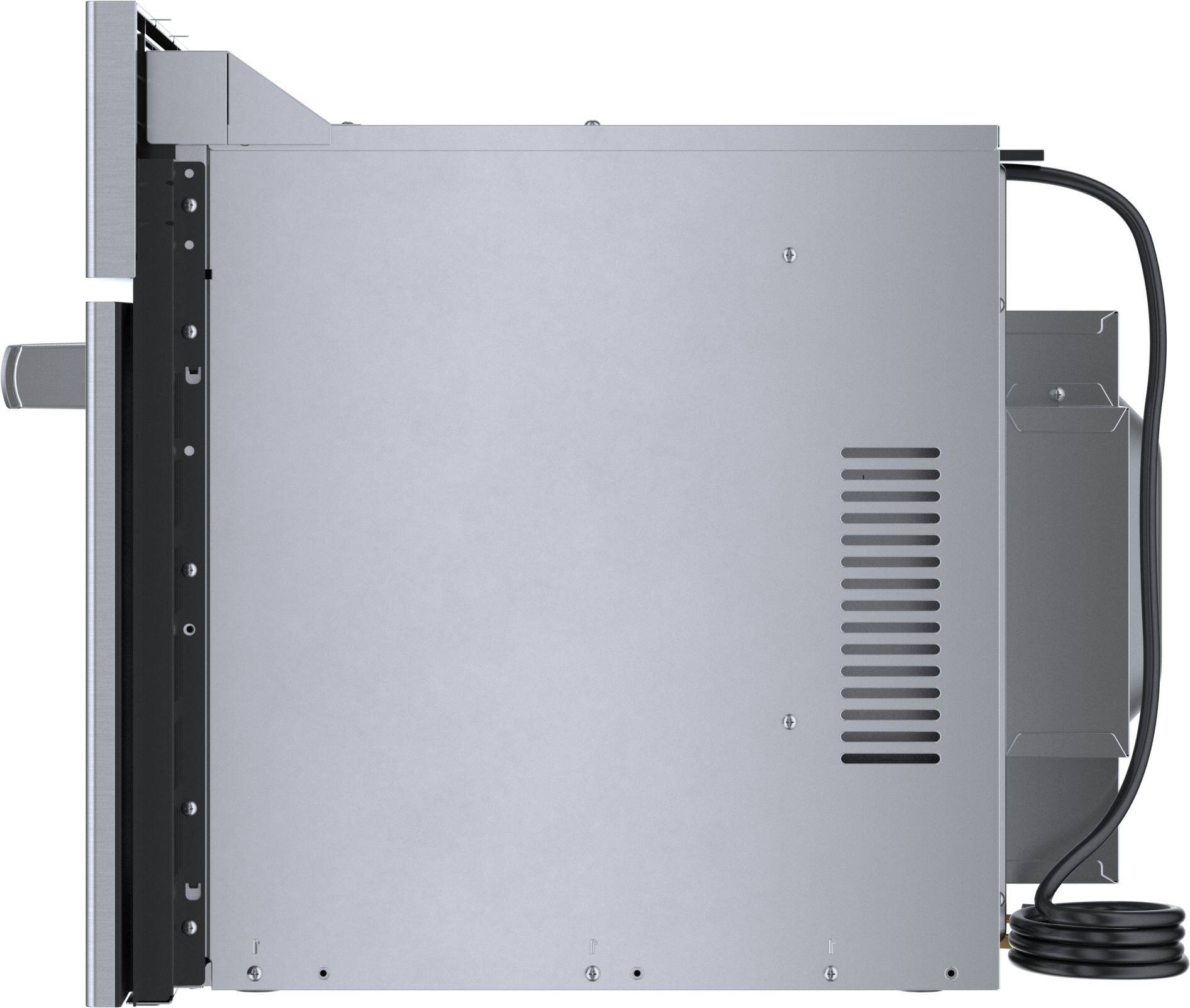 Left. Bosch - 800 Series 1.6 Cu. Ft. Convection Built-In Microwave with Sensor Cooking - Stainless Steel.