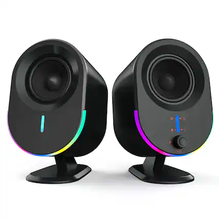 Front. Cozy Serene - Usb Computer Speakers Pc Dc Gaming With 3 Eq Modes Stereo 6 Rgb Aux In Headphone Usb Port For Laptop/desktop/tv 2*15w - Default.