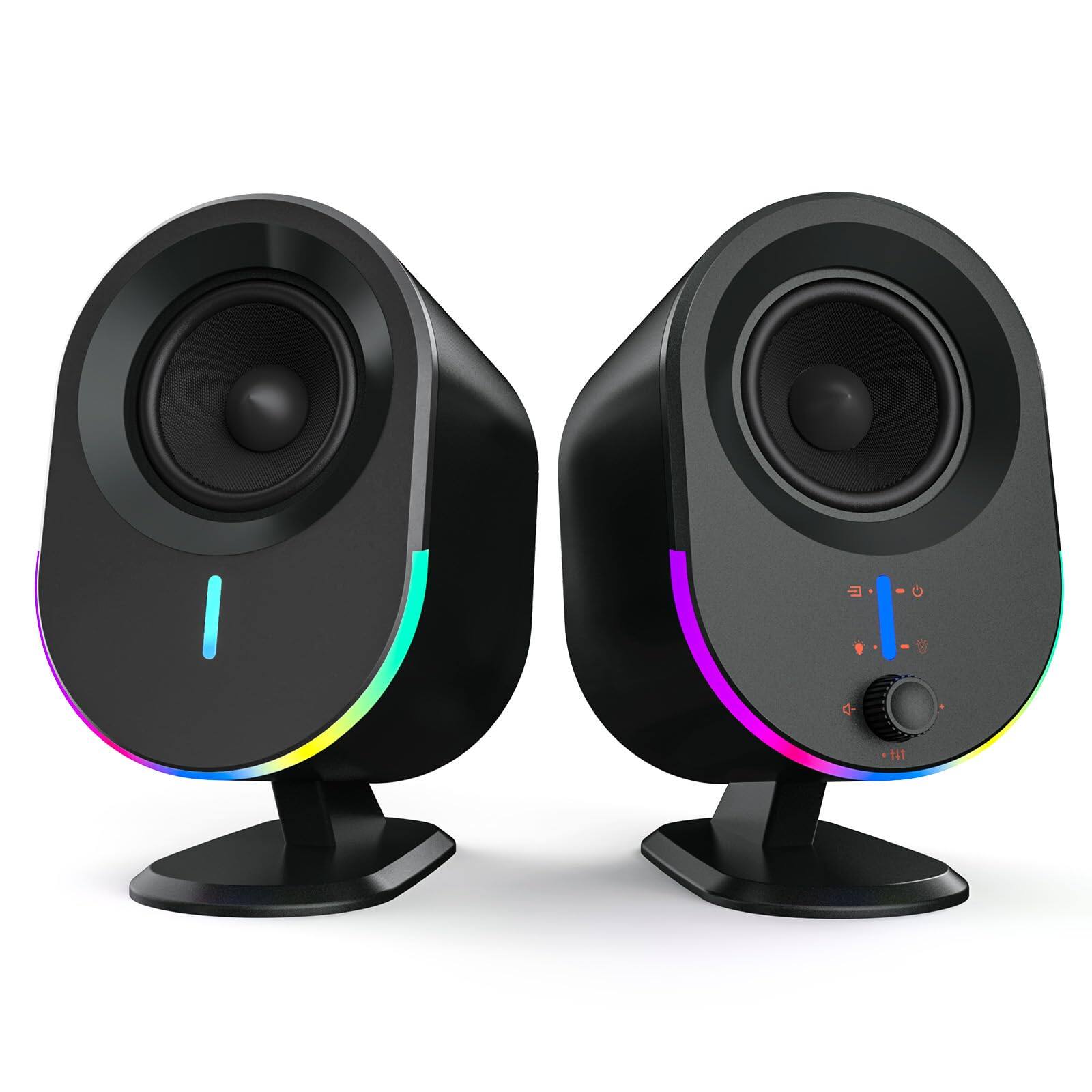 Front. Cozy Serene - Usb Computer Speakers Pc Dc Gaming With 3 Eq Modes Stereo 6 Rgb Aux In Headphone Usb Port For Laptop/desktop/tv 2*15w - Default.