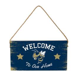 Evergreen Enterprises - Georgia Tech Yellow Jackets 6" x 11" Welcome Home Wood Wall Sign with Rope Hanger - Multicolor
