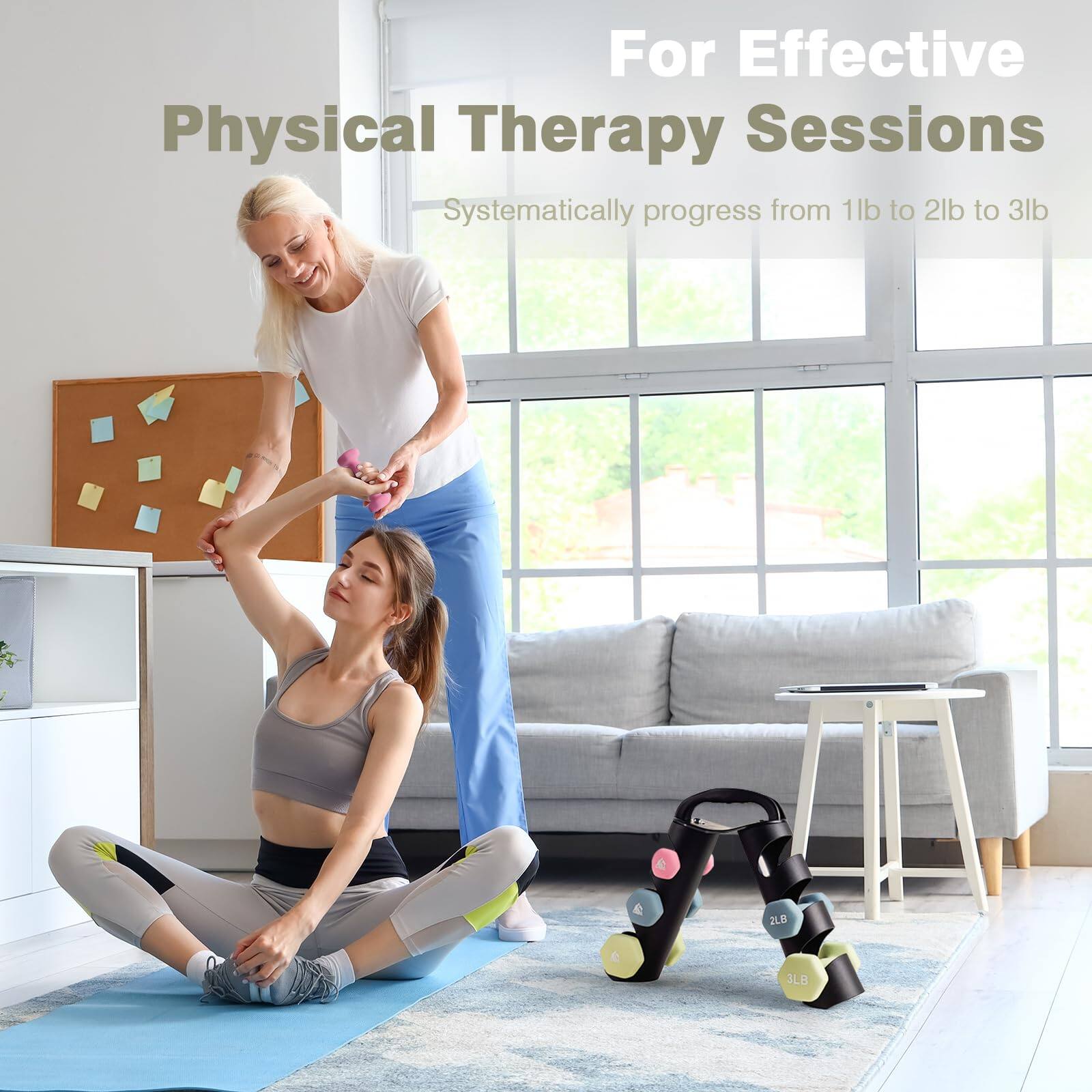For Effective Physical Therapy Sessions  
Systematically progress from 1lb to 2lb to 3lb
