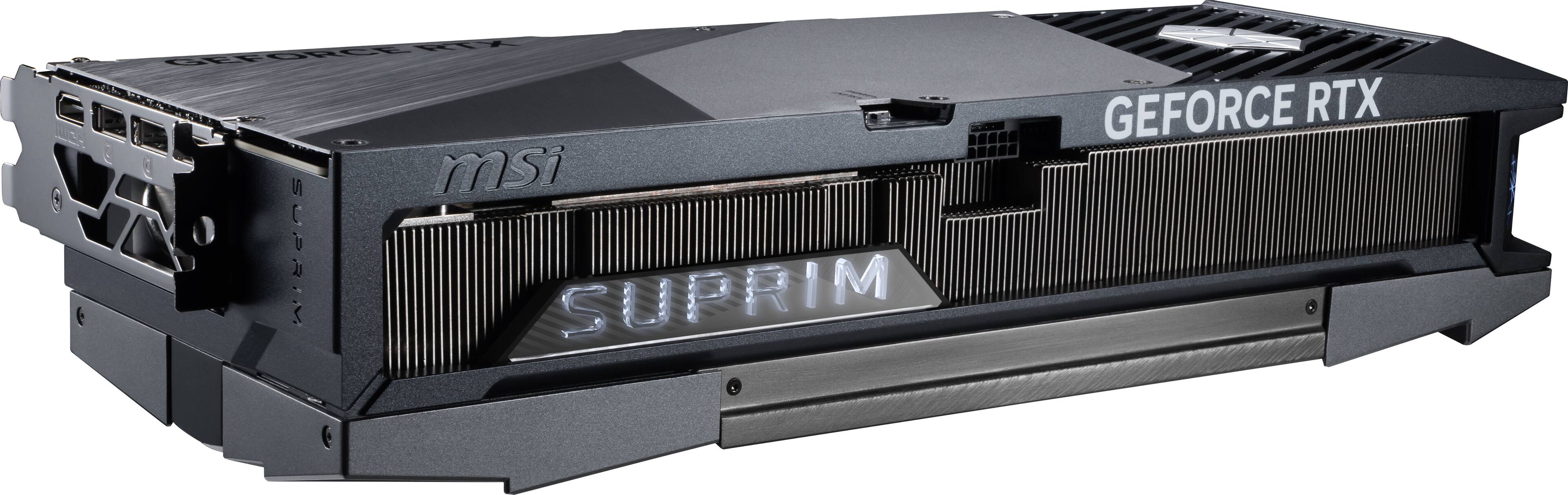 The text on the image reads "SUPRIN mi SUPRIM GEFORCE RTX". This text is grouped correctly, with "SUPRIN" and "GEFORCE RTX" being the main focus.