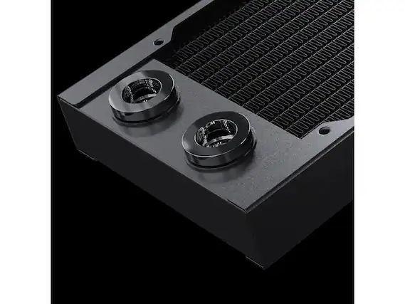 Front. Phanteks - Phanteks Glacier EZ-Fit 360RAD-30, 360mm Copper Radiator with 16mm Fitting, Black - Black.