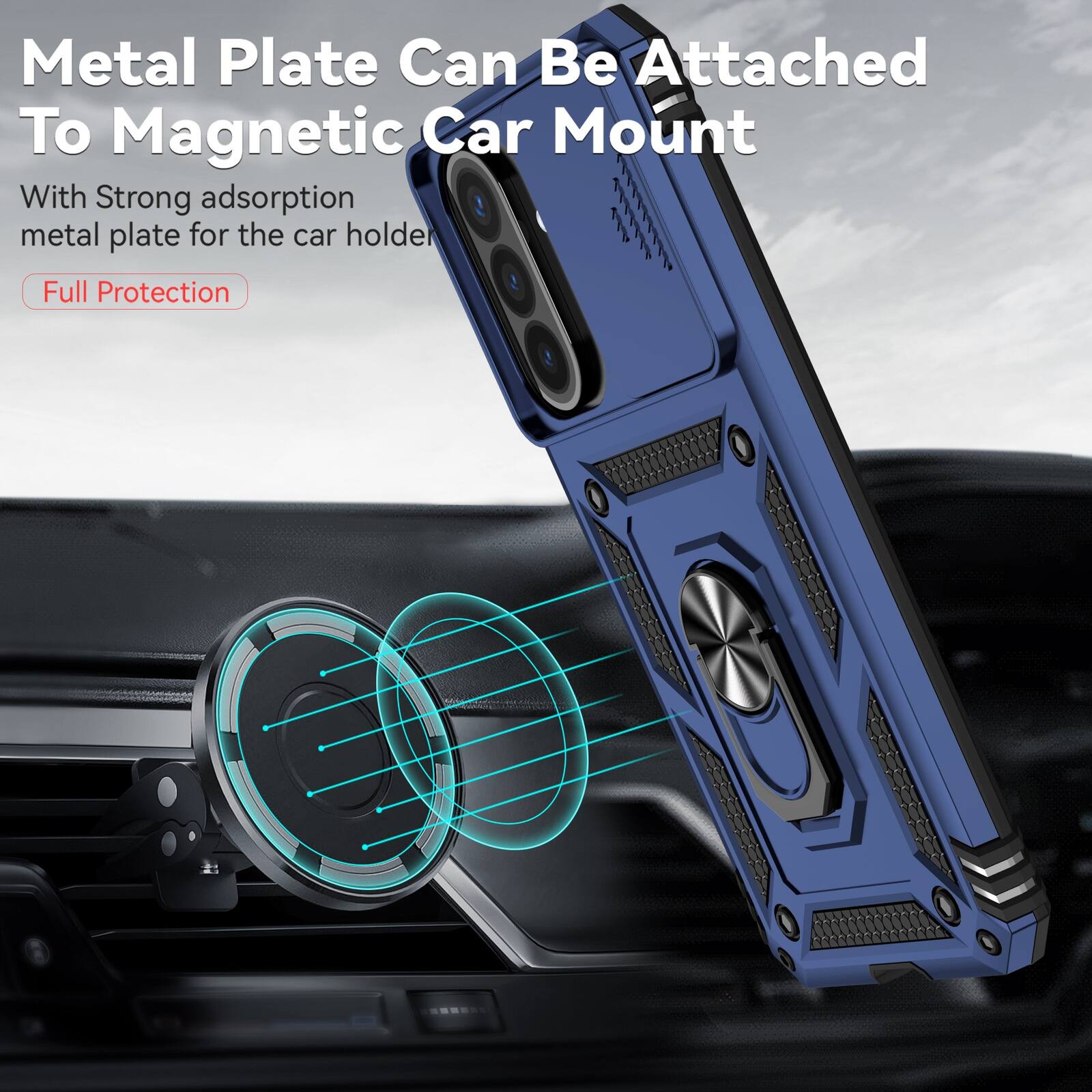 Metal Plate Can Be Attached To Magnetic Car Mount

With Strong adsorption metal plate for the car holder

Full Protection