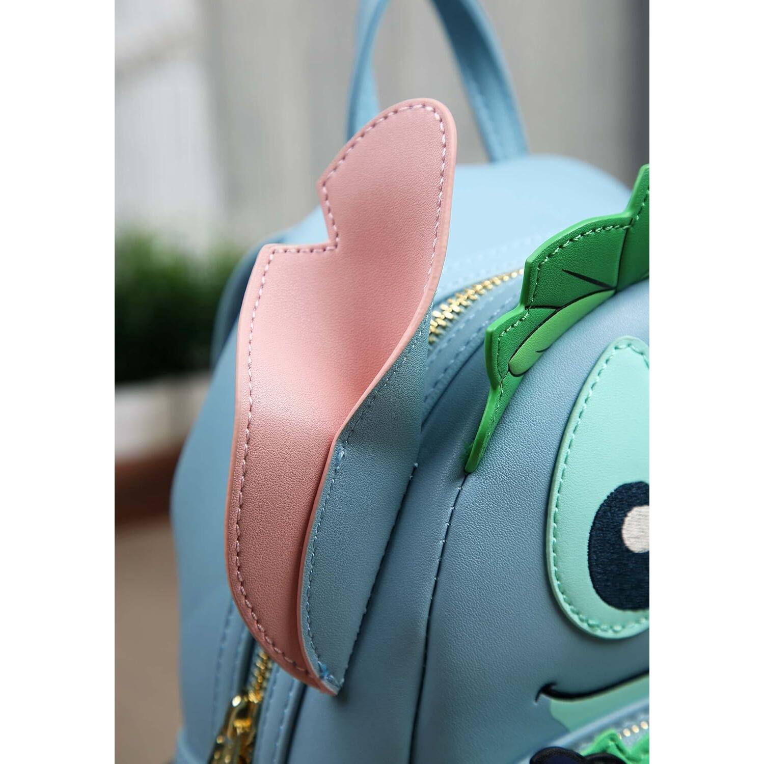 Alt View 5. LoungeFly - Loungefly Disney 3D Stitch Luau Blue Mini Faux Leather Shell Backpack - Multicolored.
