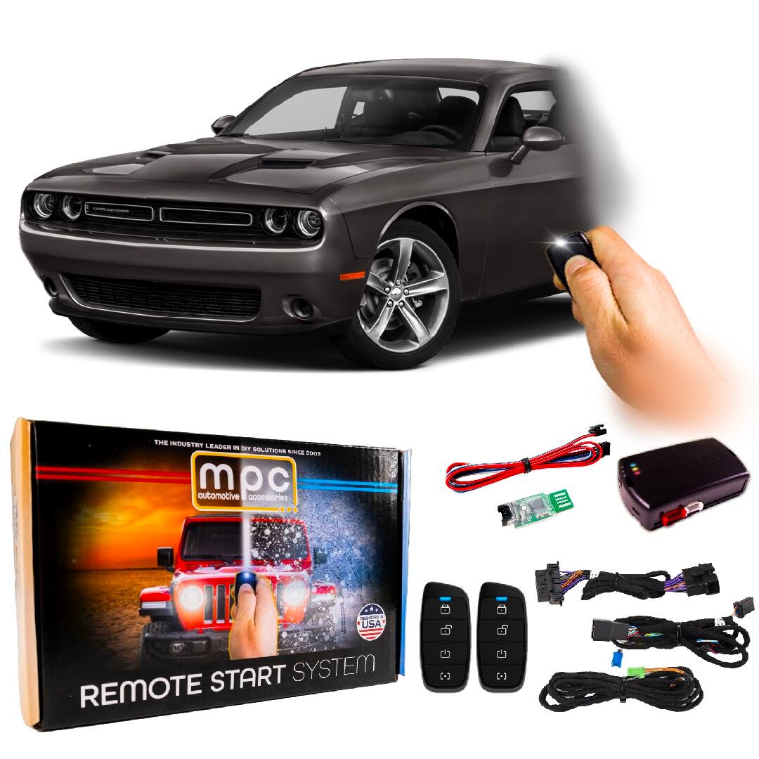 MPC - Remote Start Kit For Dodge Challenger 2018 | 2-Way Remotes | Plug and Play - Black