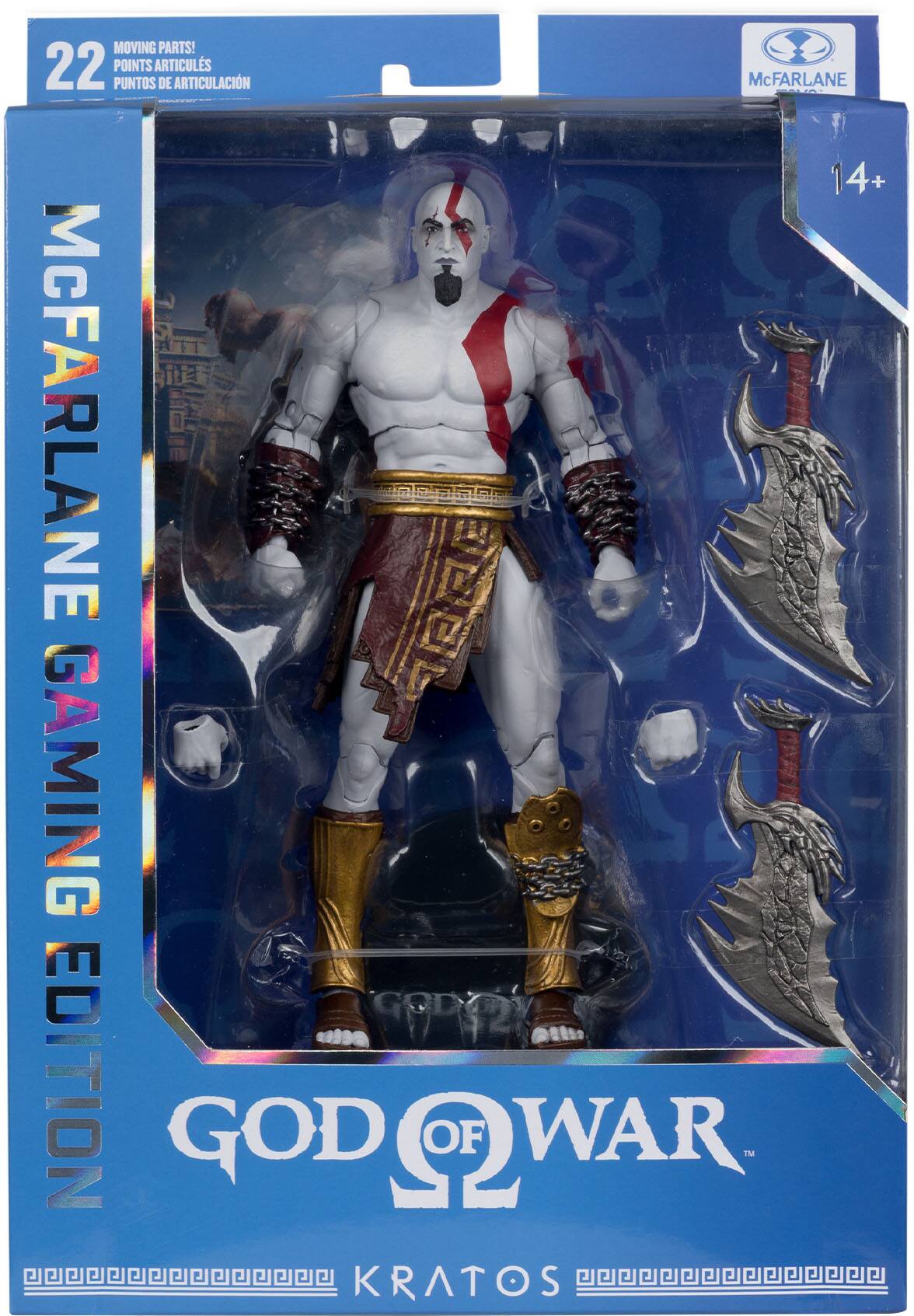 MOVING PARTS!  
22 POINTS ARTICULS  
PUNTOS DE ARTICULACIÓN  
McFARLANE  
14+  
McFARLANE GAMING EDITION  
GOD OF WAR™  
KRATOS