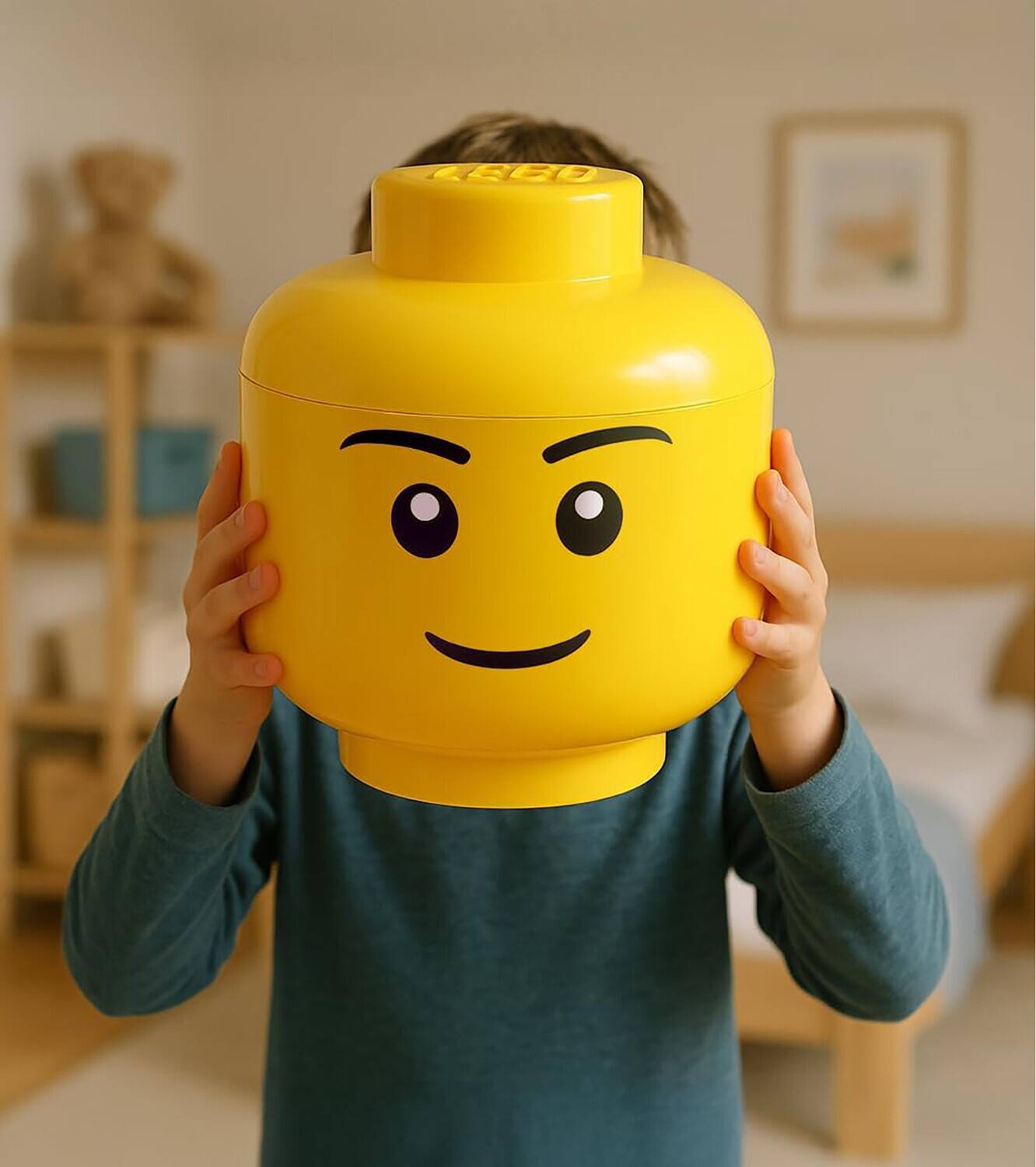 Alt View 1. Room Copenhagen - LEGO Large Stackable Storage Head, Boy   - COLLECTIBLES - Multicolor.