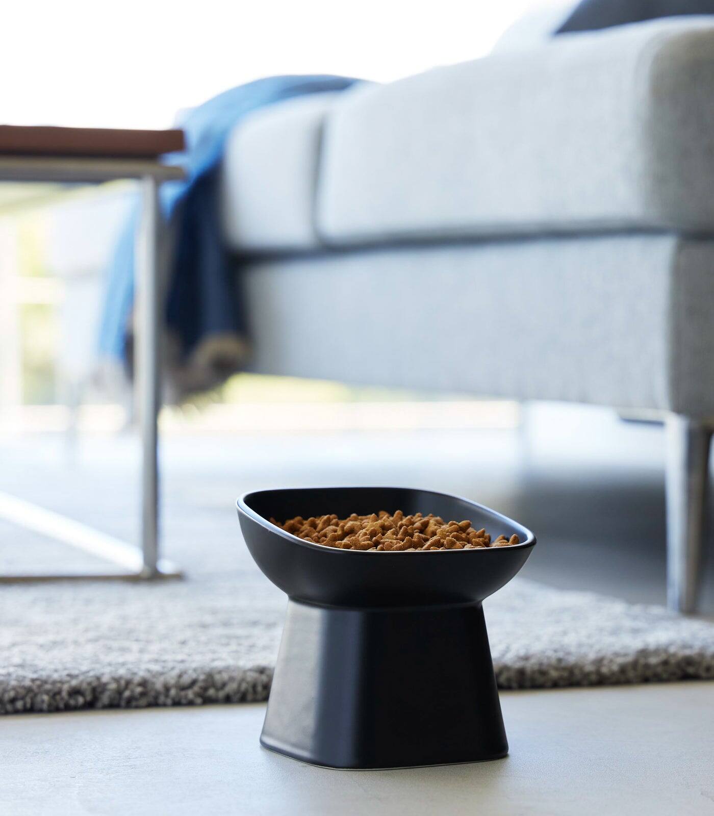 Alt View 6. Yamazaki Home - Tilted Pet Food Bowl - Black.