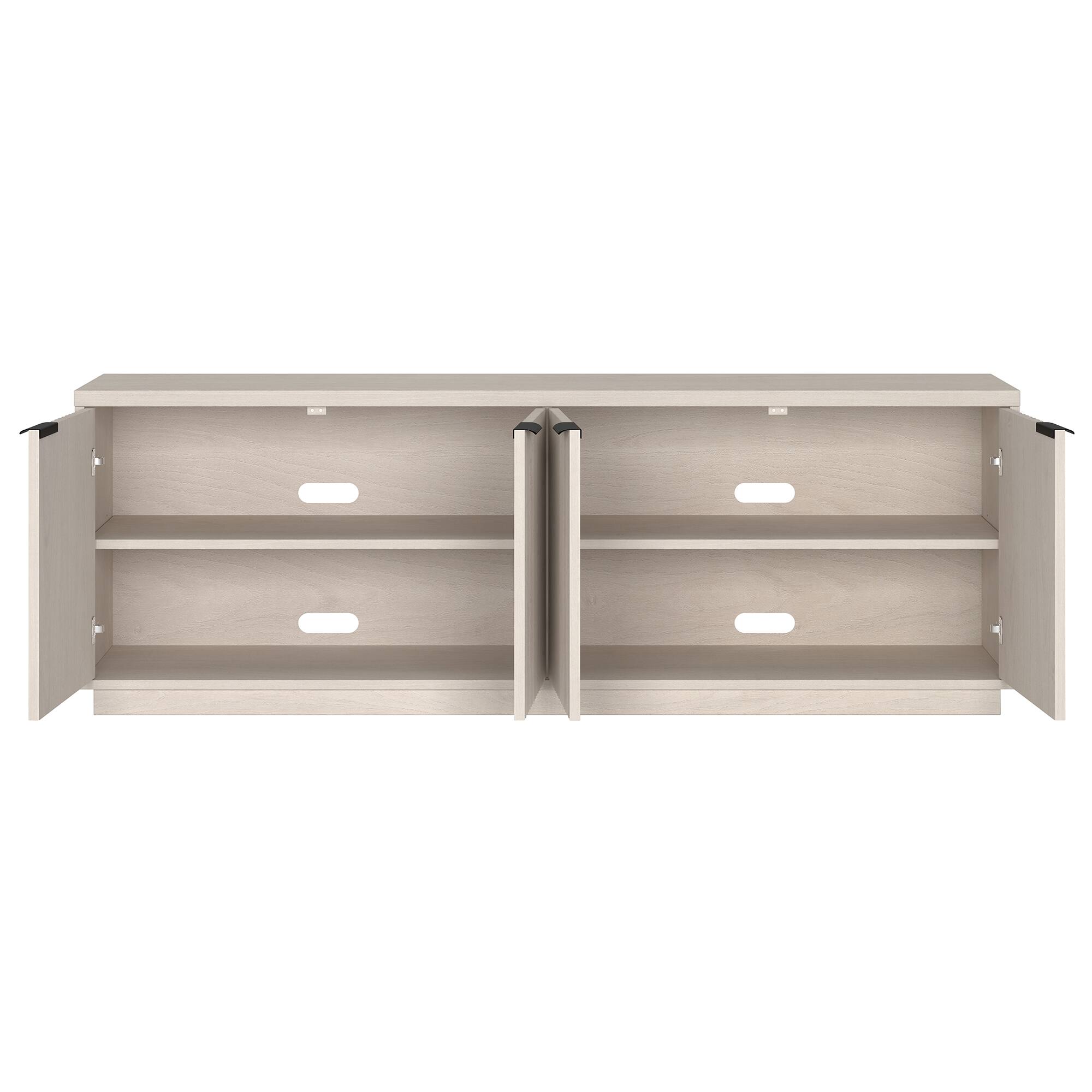 Alt View 1. Hudson&Canal - Mansfield Rectangular Fluted TV Stand for TV's up to 78" in Alder White - Alder White.